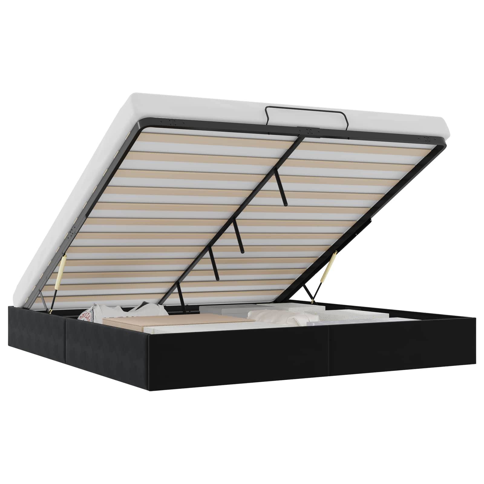 vidaXL Ottoman Bettgestell Schwarz King Size Samt