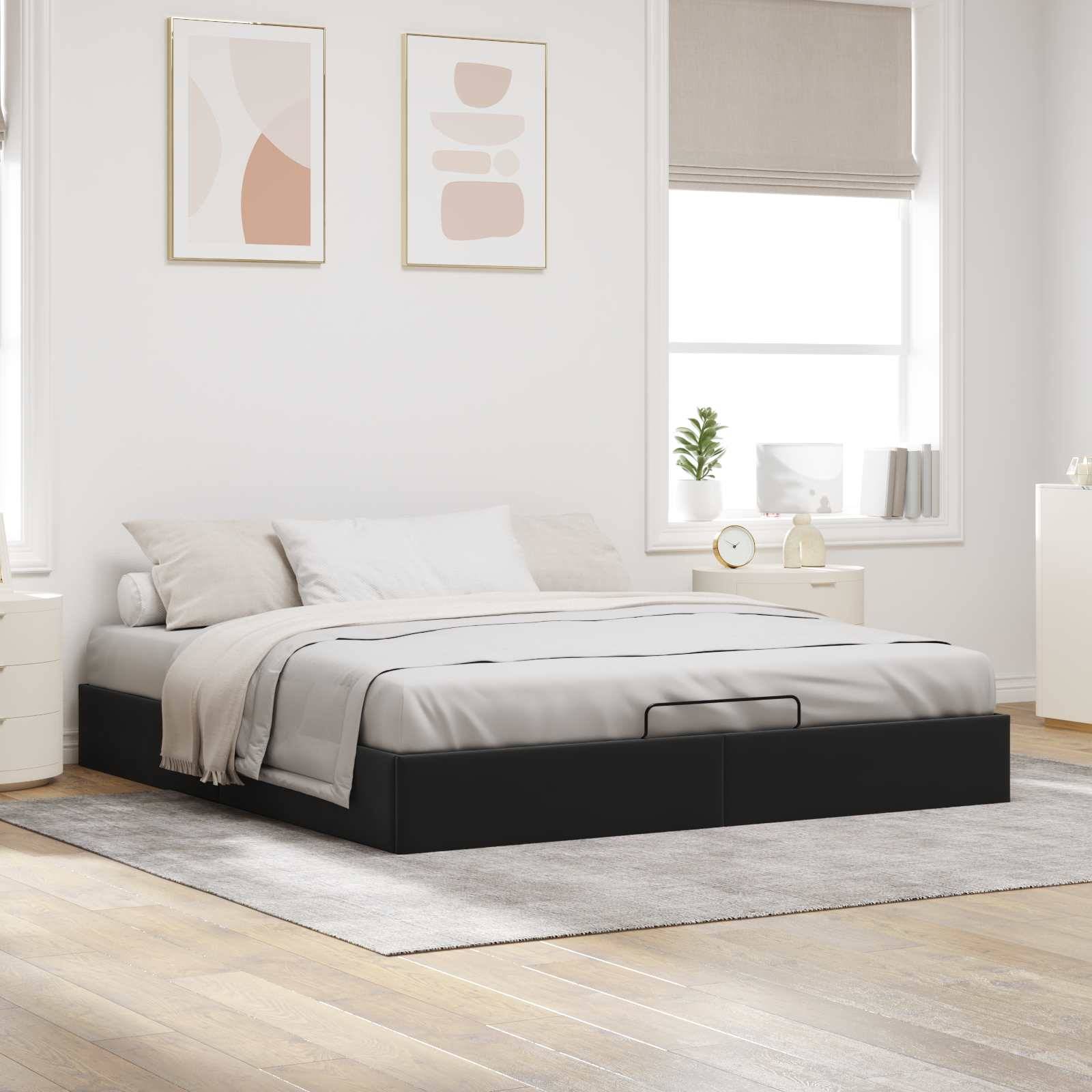 vidaXL Ottoman Bettgestell Schwarz King Size Samt