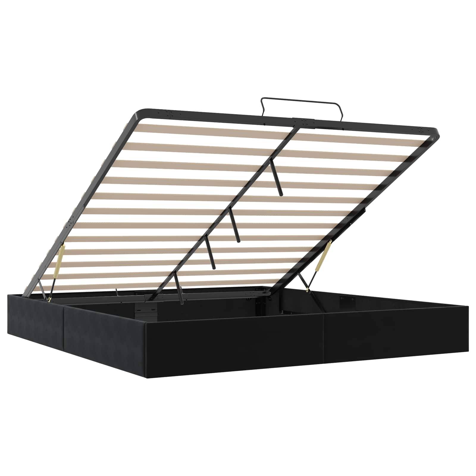 vidaXL Ottoman Bettgestell Schwarz King Size Samt