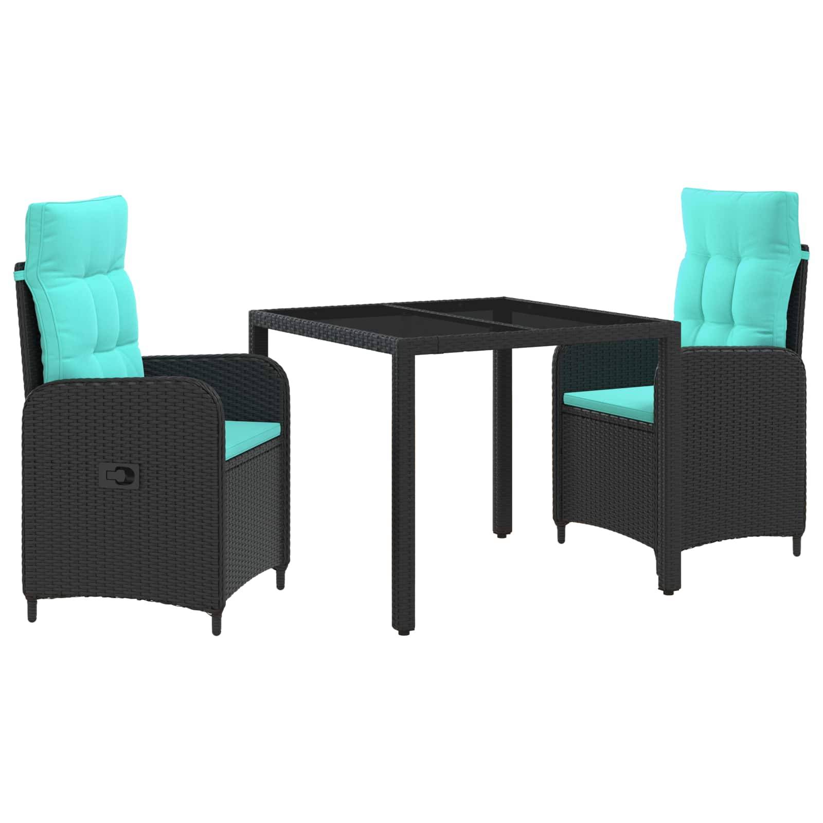 vidaXL Outdoortisch-Set 3 pcs Poly-Rattan