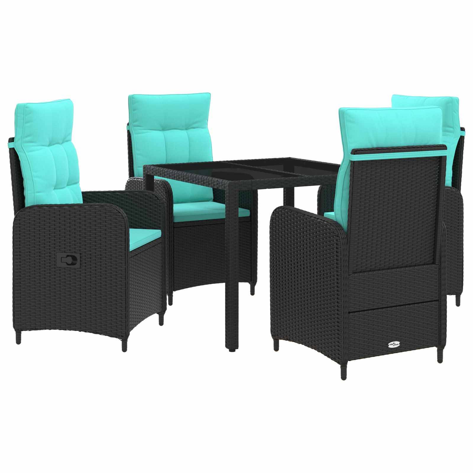 vidaXL Outdoortisch-Set 5 pcs Poly-Rattan