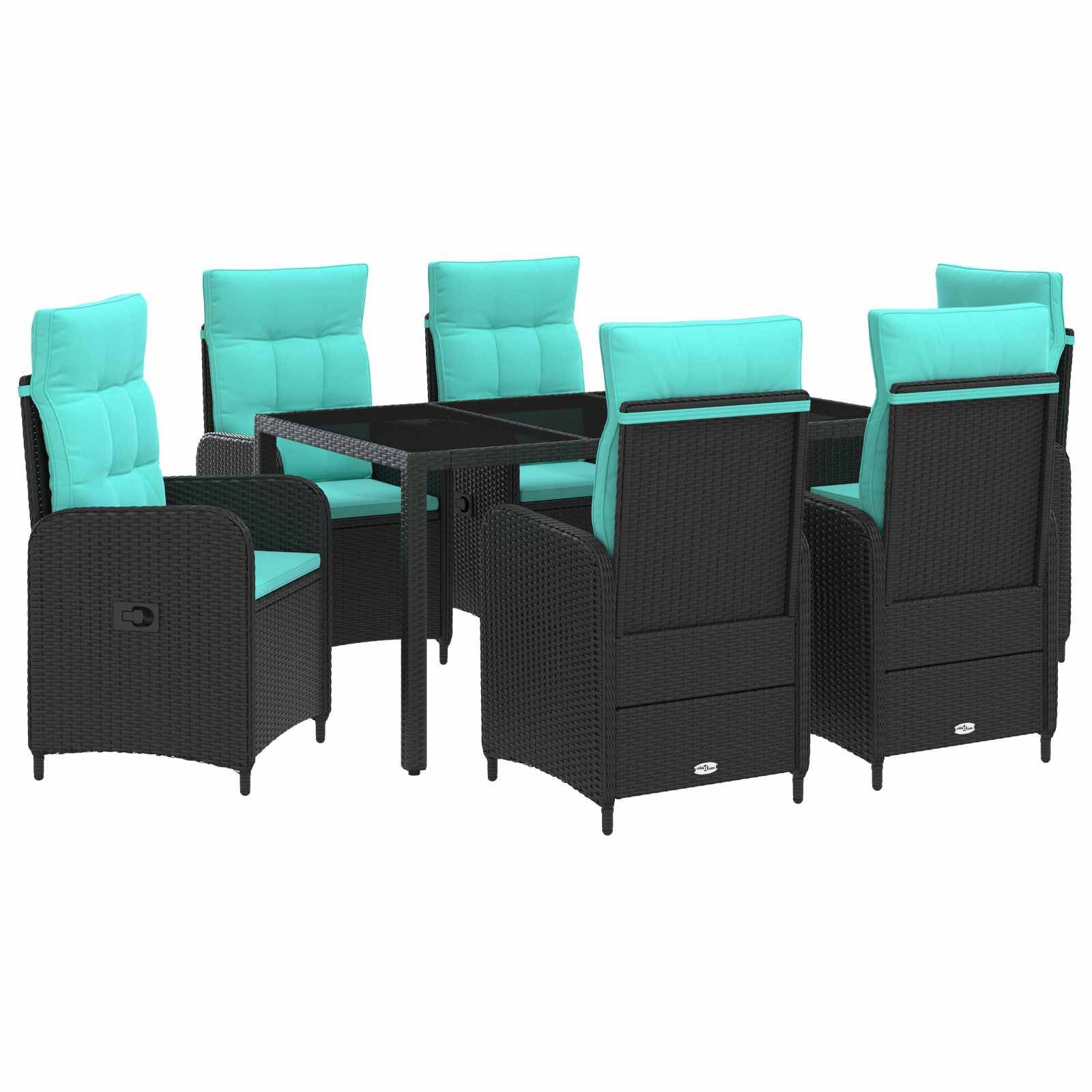 vidaXL Outdoortisch-Set 7 pcs Poly-Rattan