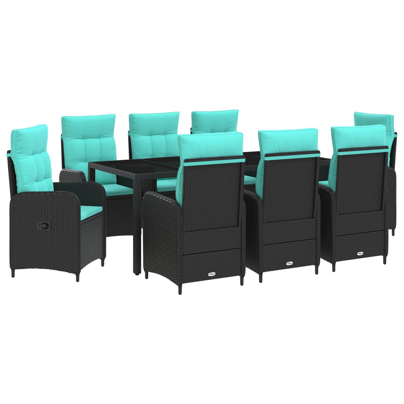 vidaXL Outdoortisch-Set 9 pcs Poly-Rattan