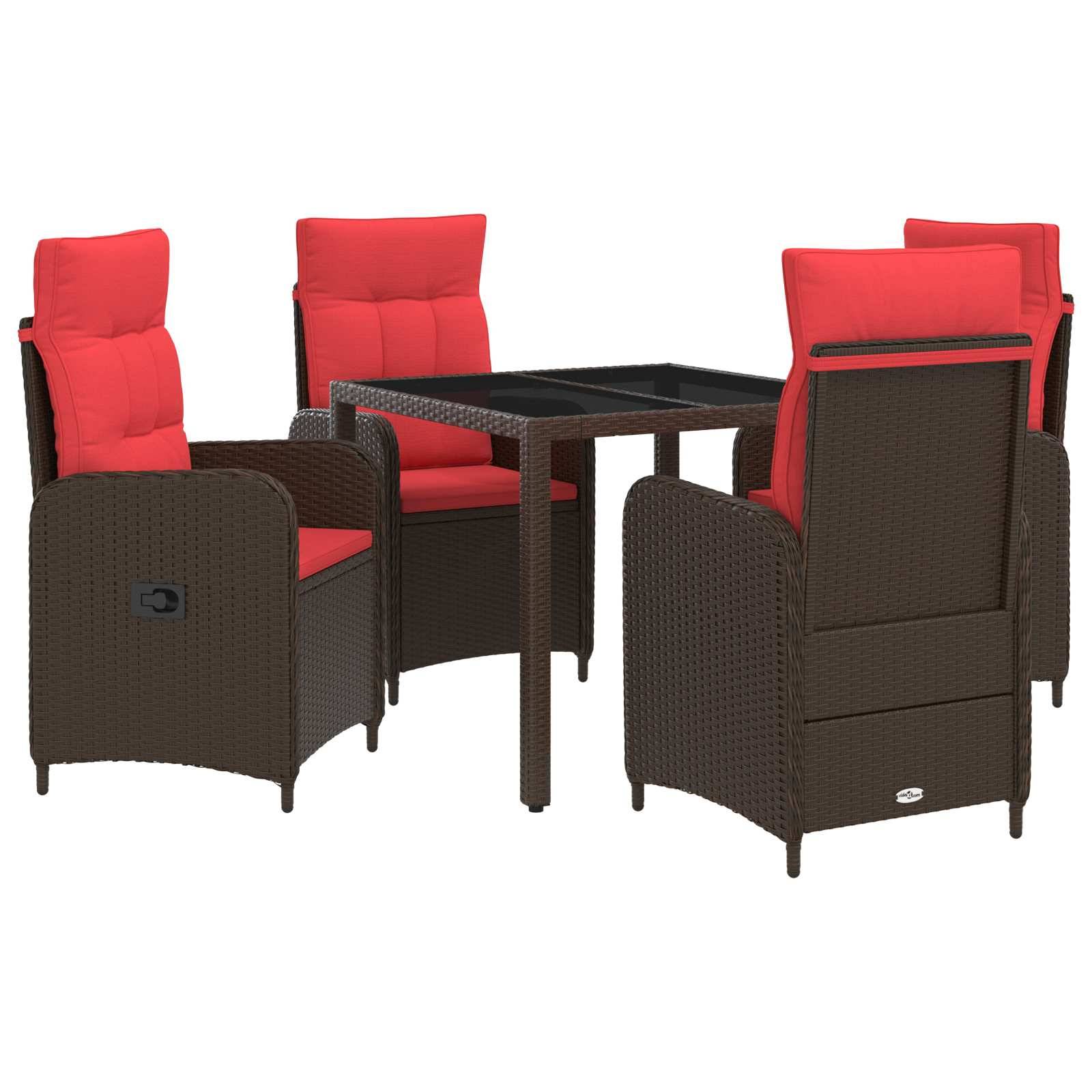 vidaXL Outdoortisch-Set 5 pcs Poly-Rattan
