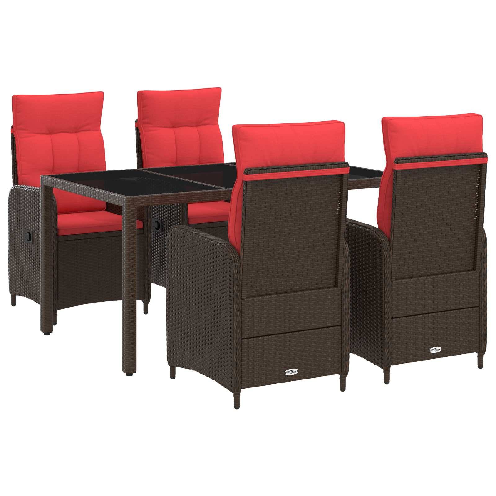 vidaXL Outdoortisch-Set 5 pcs Poly-Rattan