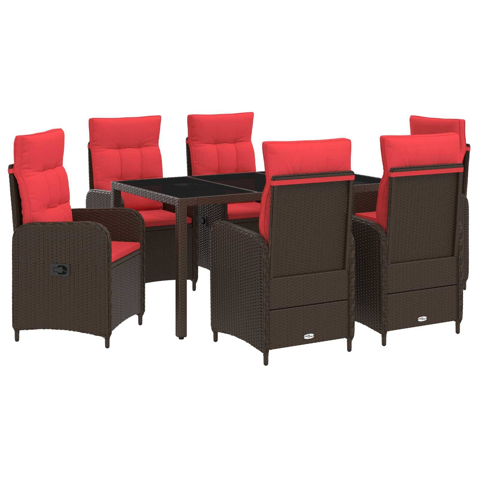 vidaXL Outdoortisch-Set 7 pcs Poly-Rattan