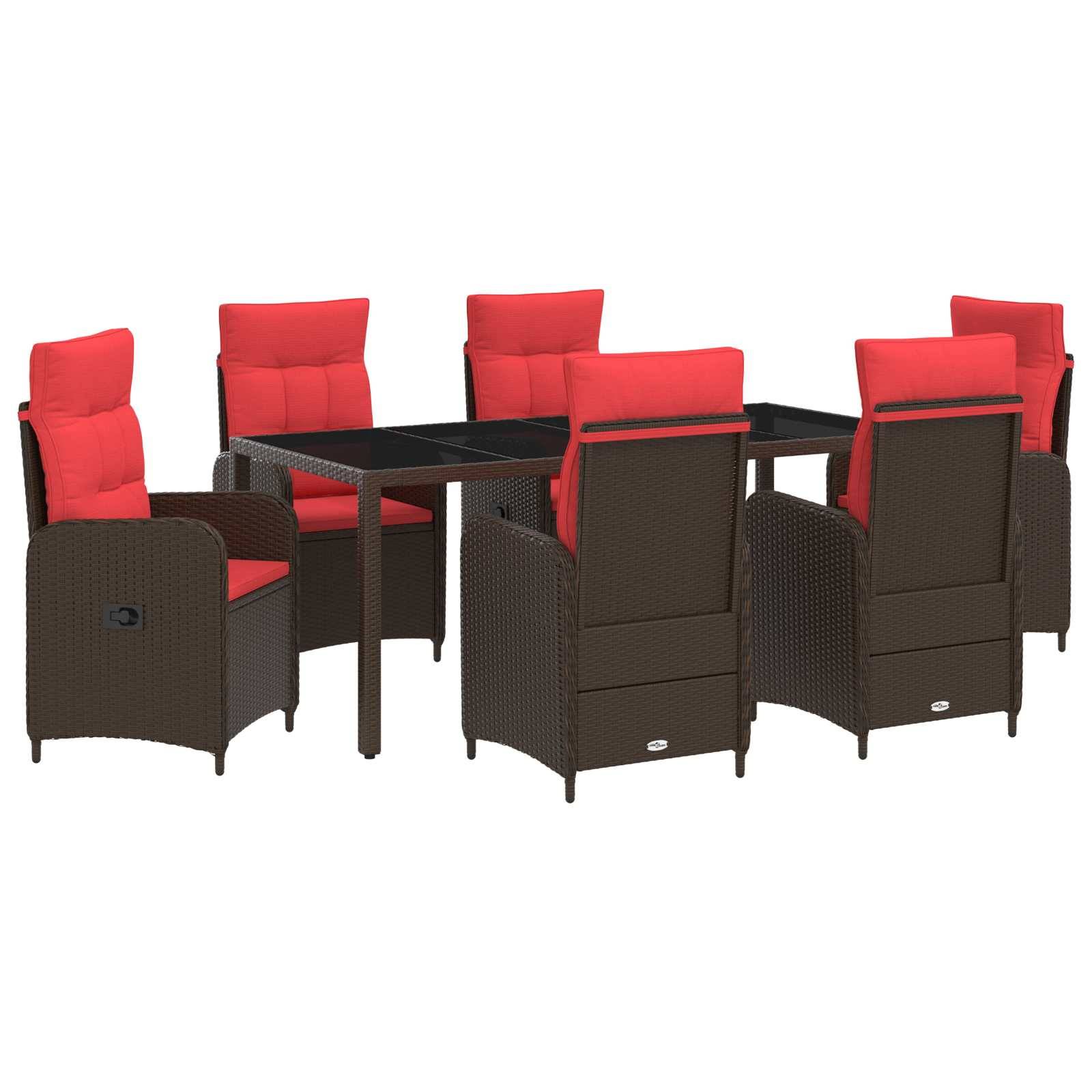 vidaXL Outdoortisch-Set 7 pcs Poly-Rattan