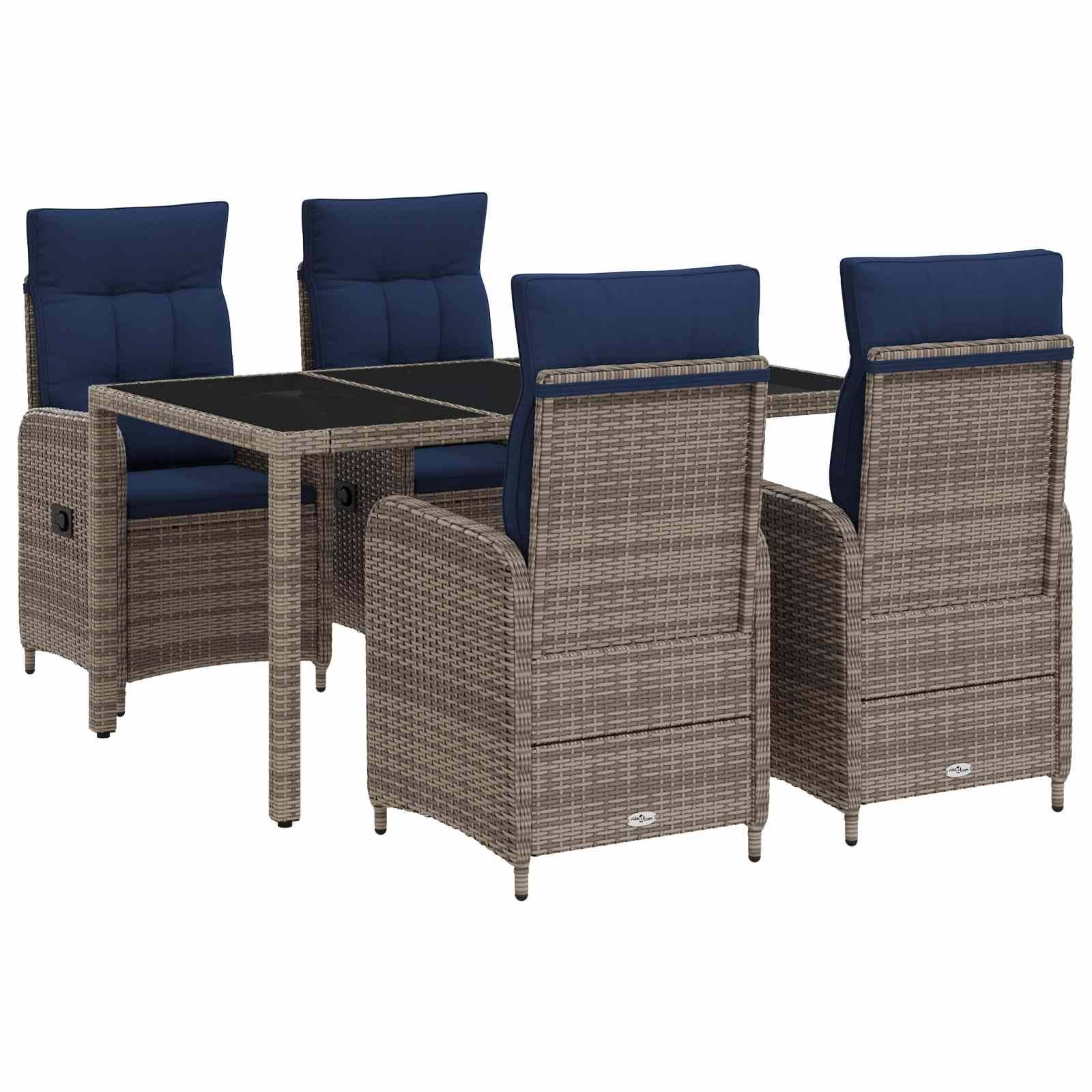 vidaXL Outdoortisch-Set 5 pcs Poly-Rattan