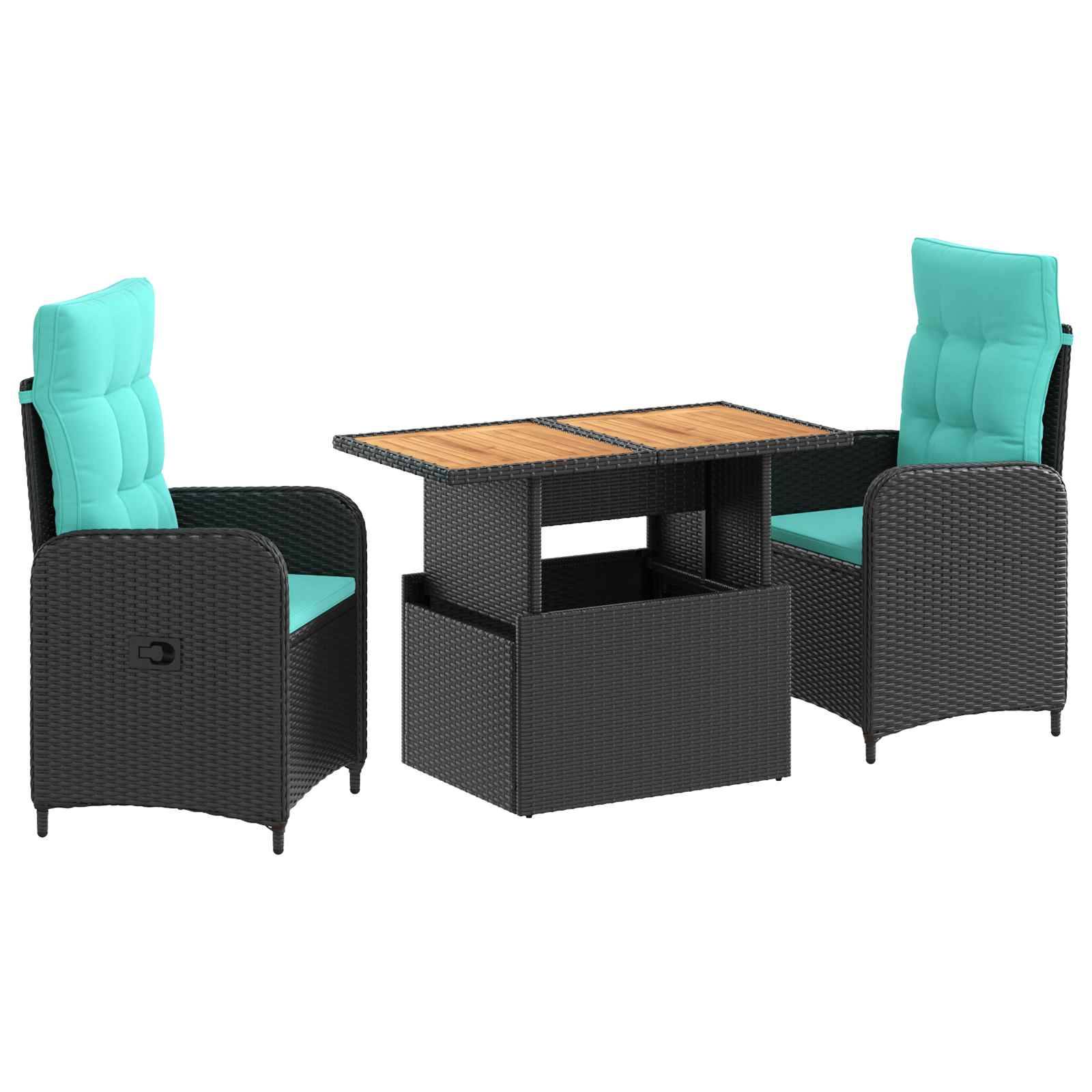 vidaXL Outdoortisch-Set 3 pcs Poly-Rattan