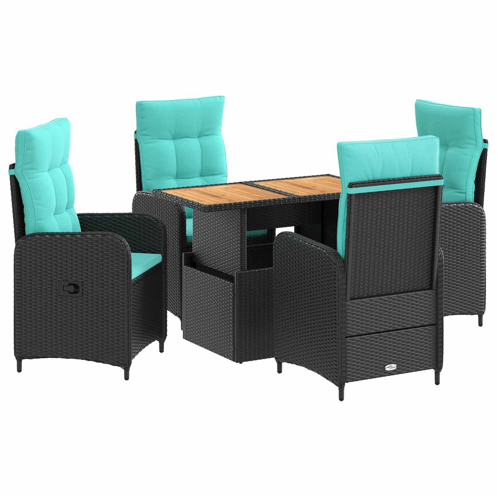 vidaXL Outdoortisch-Set 5 pcs Poly-Rattan