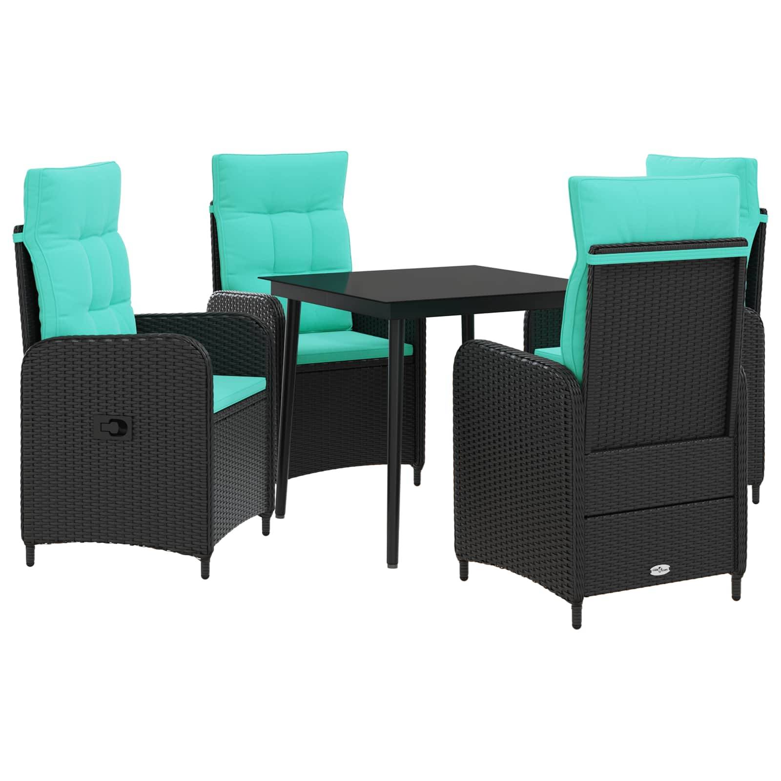 vidaXL Sofa-Tischset 5 pcs PE Rattan und pulverbeschichteter Stahl