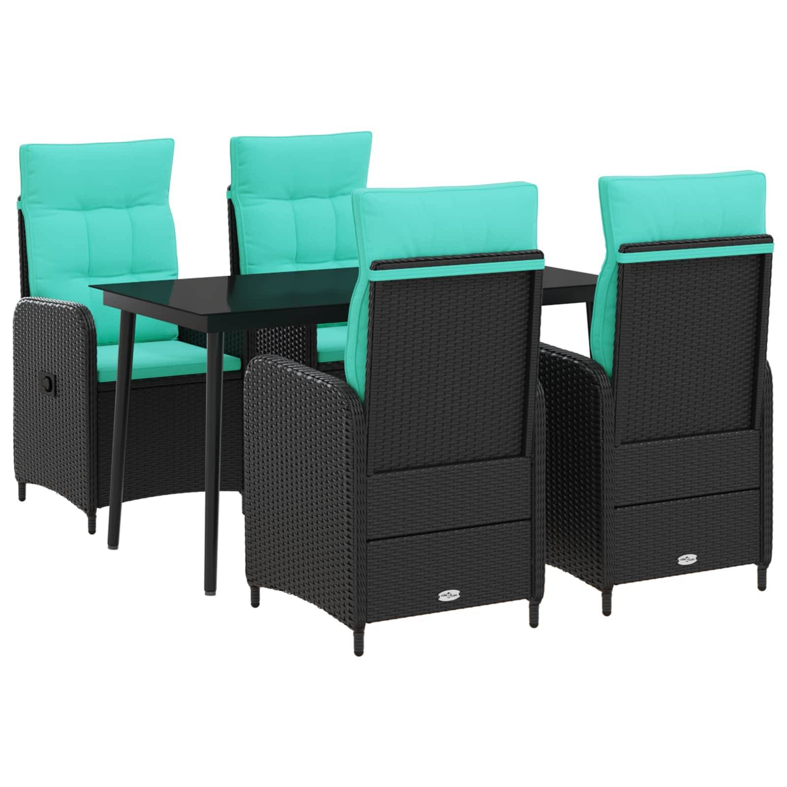 vidaXL Sofa-Tischset 5 pcs PE Rattan und pulverbeschichteter Stahl
