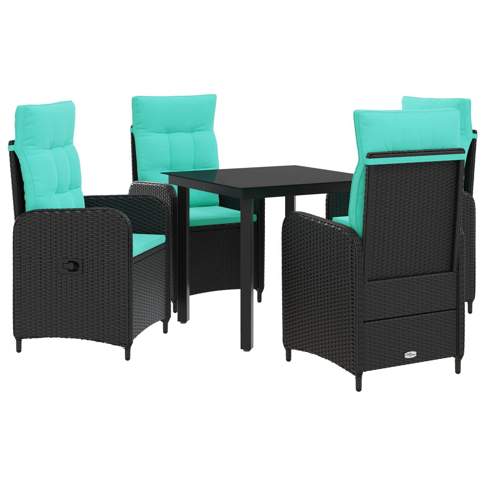 vidaXL Sofa-Tischset 5 pcs PE Rattan und pulverbeschichteter Stahl