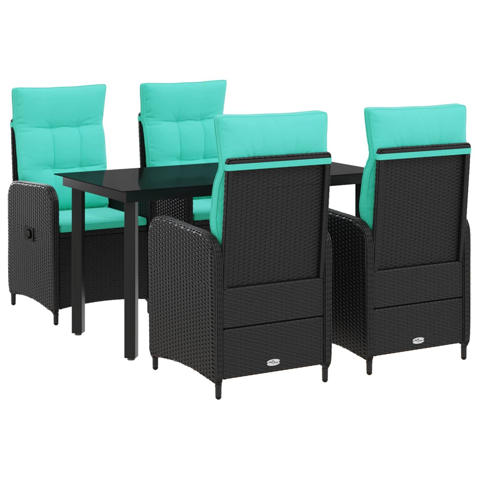 vidaXL Sofa-Tischset 5 pcs PE Rattan und pulverbeschichteter Stahl