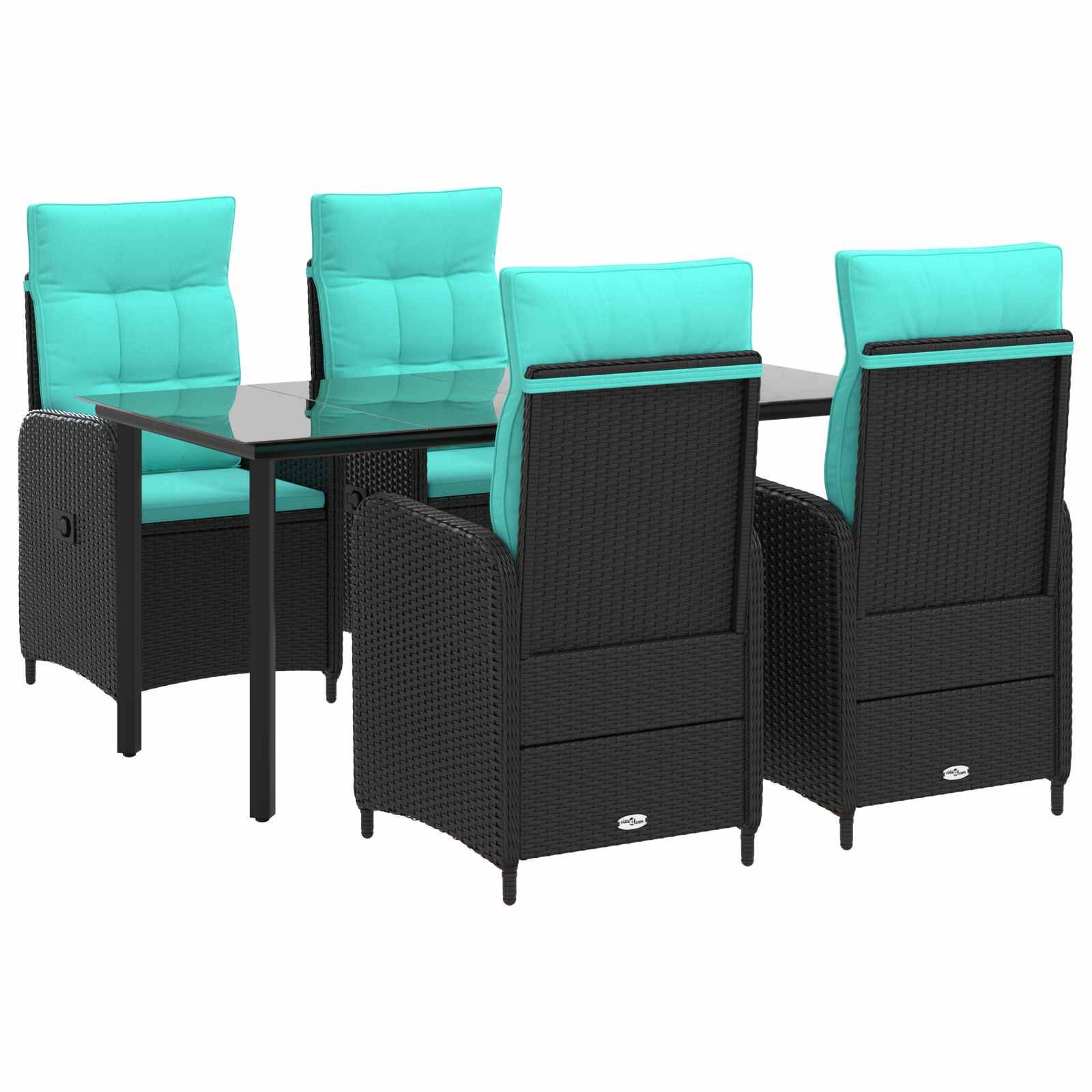 vidaXL Sofa-Tischset 5 pcs PE Rattan und pulverbeschichteter Stahl