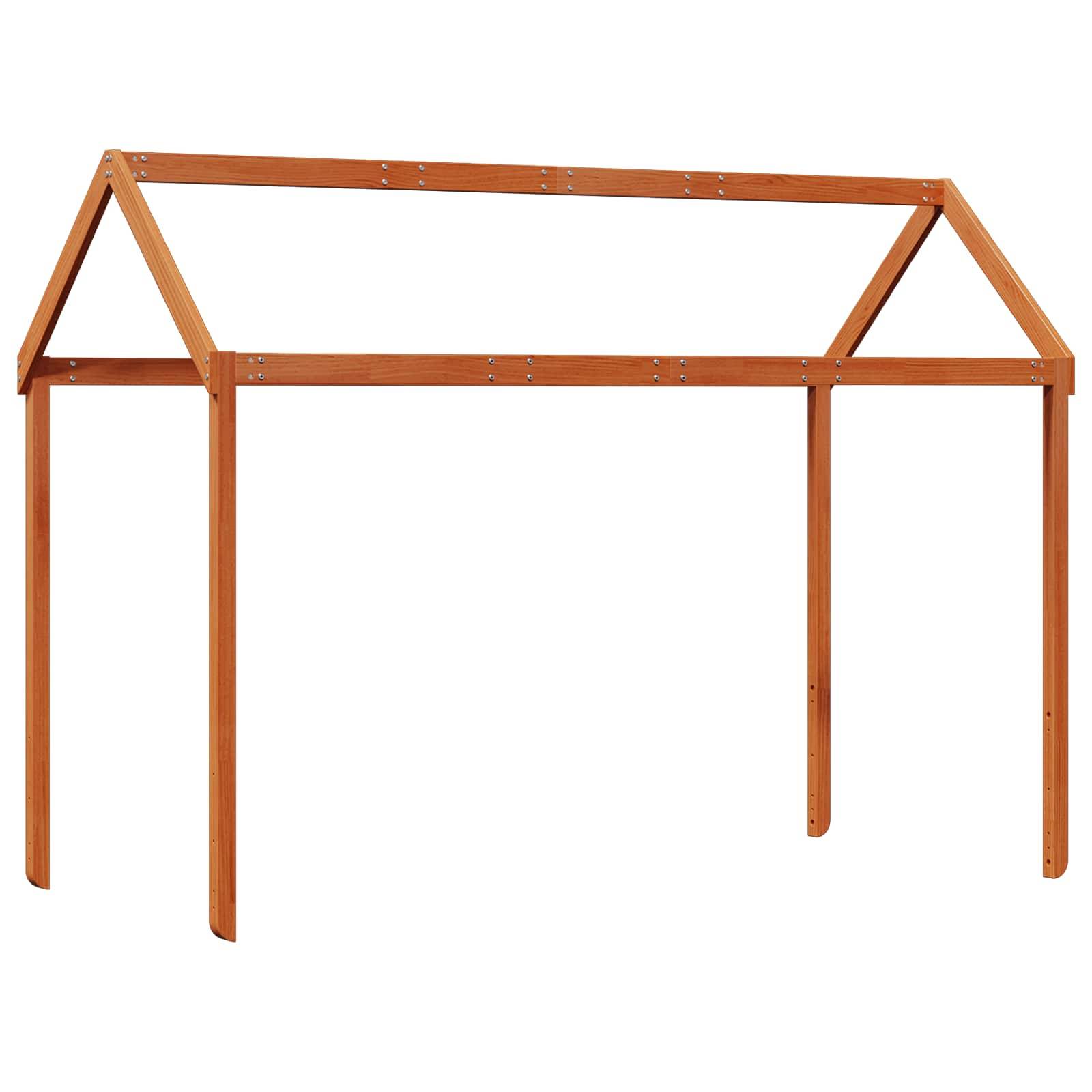 vidaXL Hochbettrahmen Wachsbraun 90 x 190 cm Massives Kiefernholz