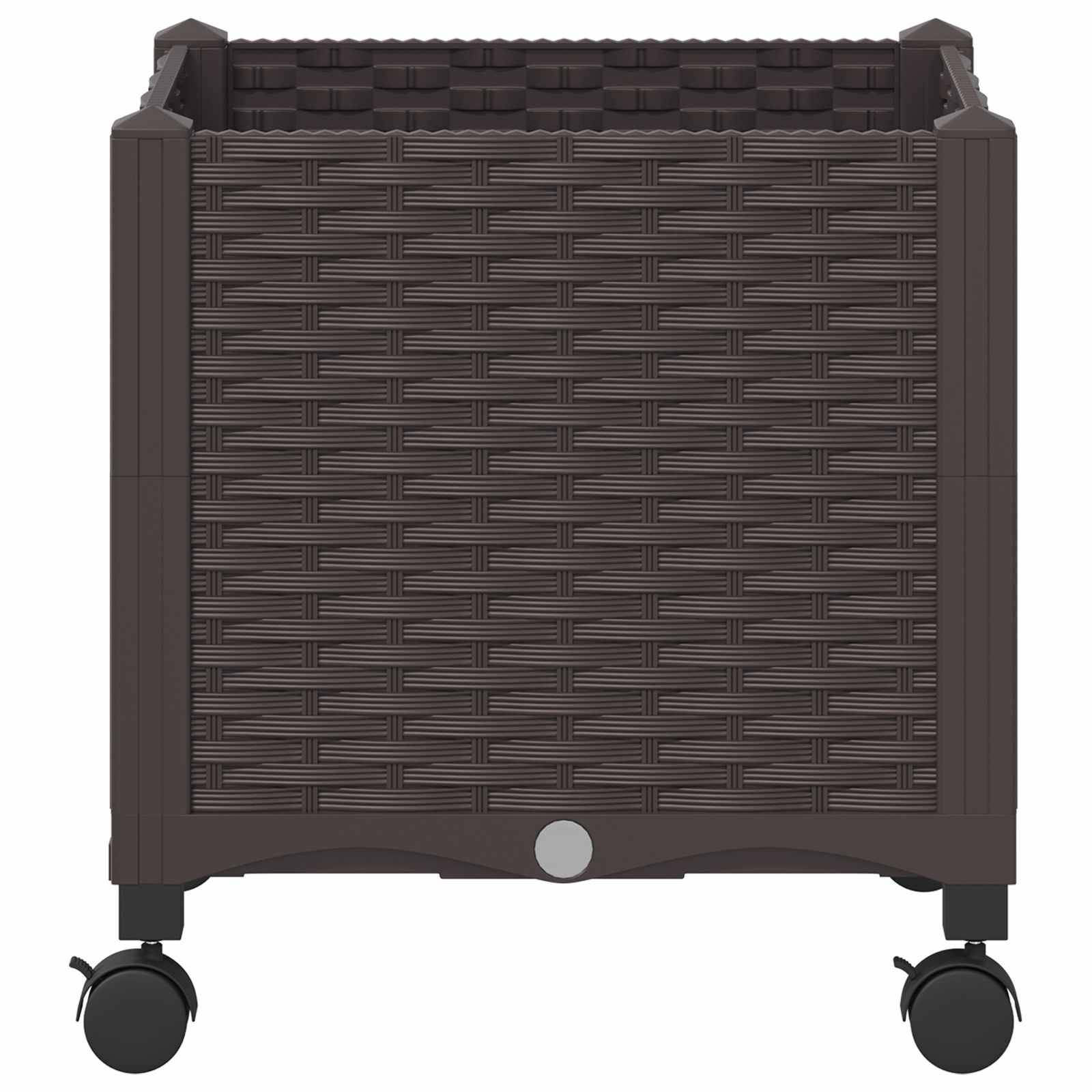 vidaXL Gartenpflanzer mit Rädern Braun 40 x 40 x 44 cm PP