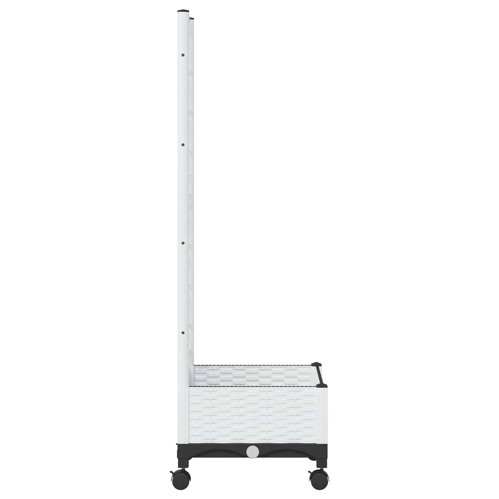 vidaXL Pflanzkübel mit Spalier und Rädern Weiß 40 x 40 x 131,5 cm PP