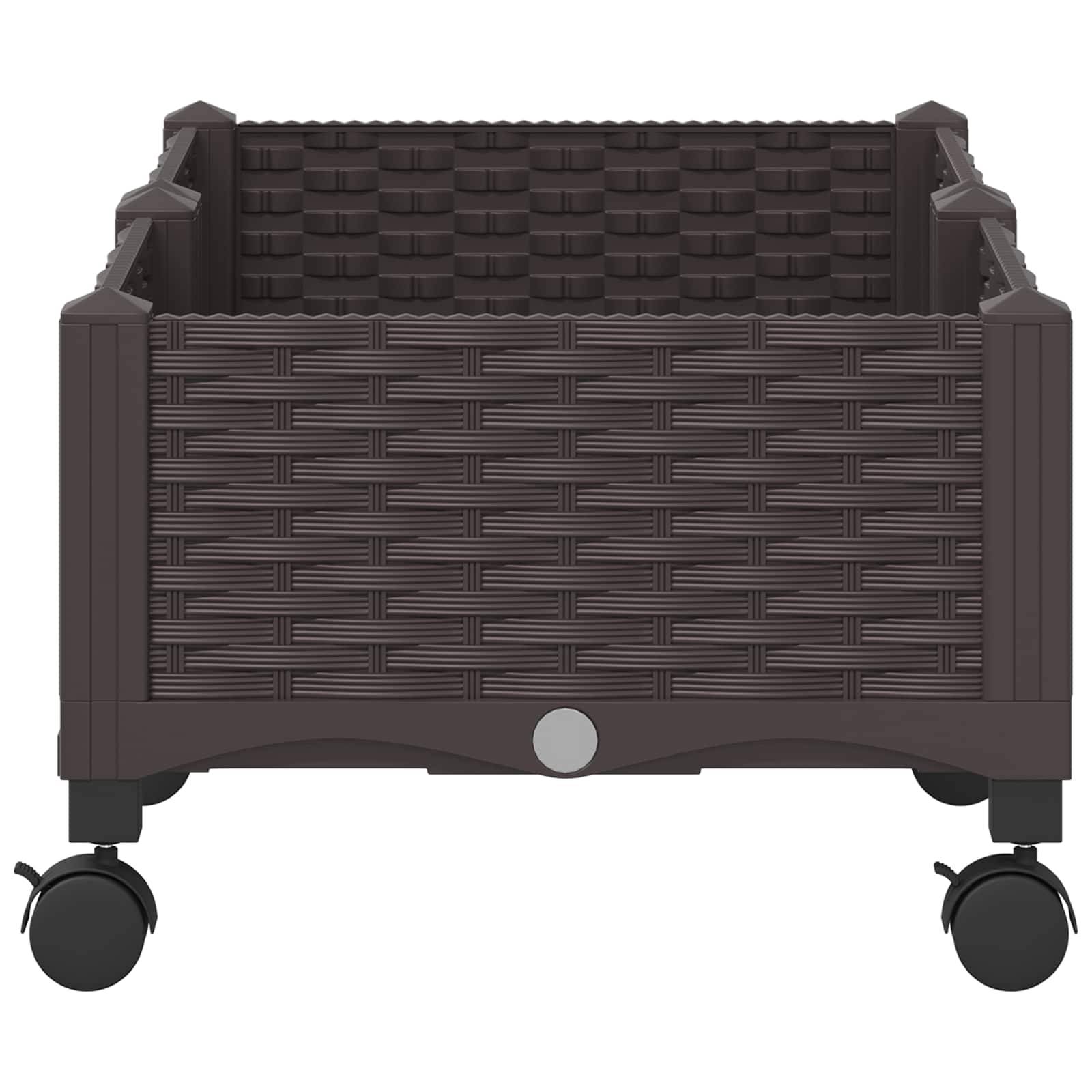 vidaXL Gartenpflanzer mit Rädern Braun 80 x 40 x 29 cm PP