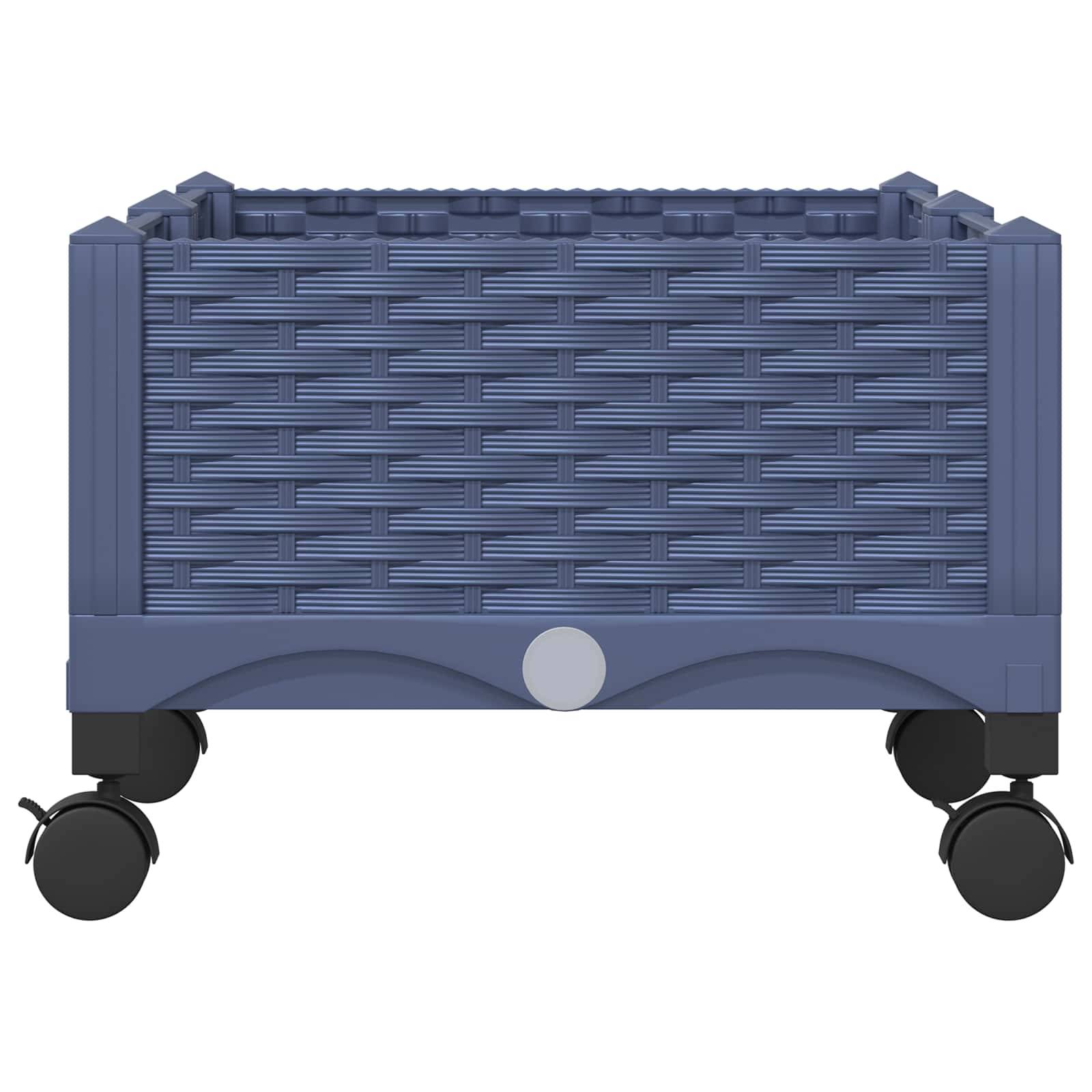 vidaXL Gartenpflanzer mit Rädern Blaugrau 80 x 40 x 33 cm PP