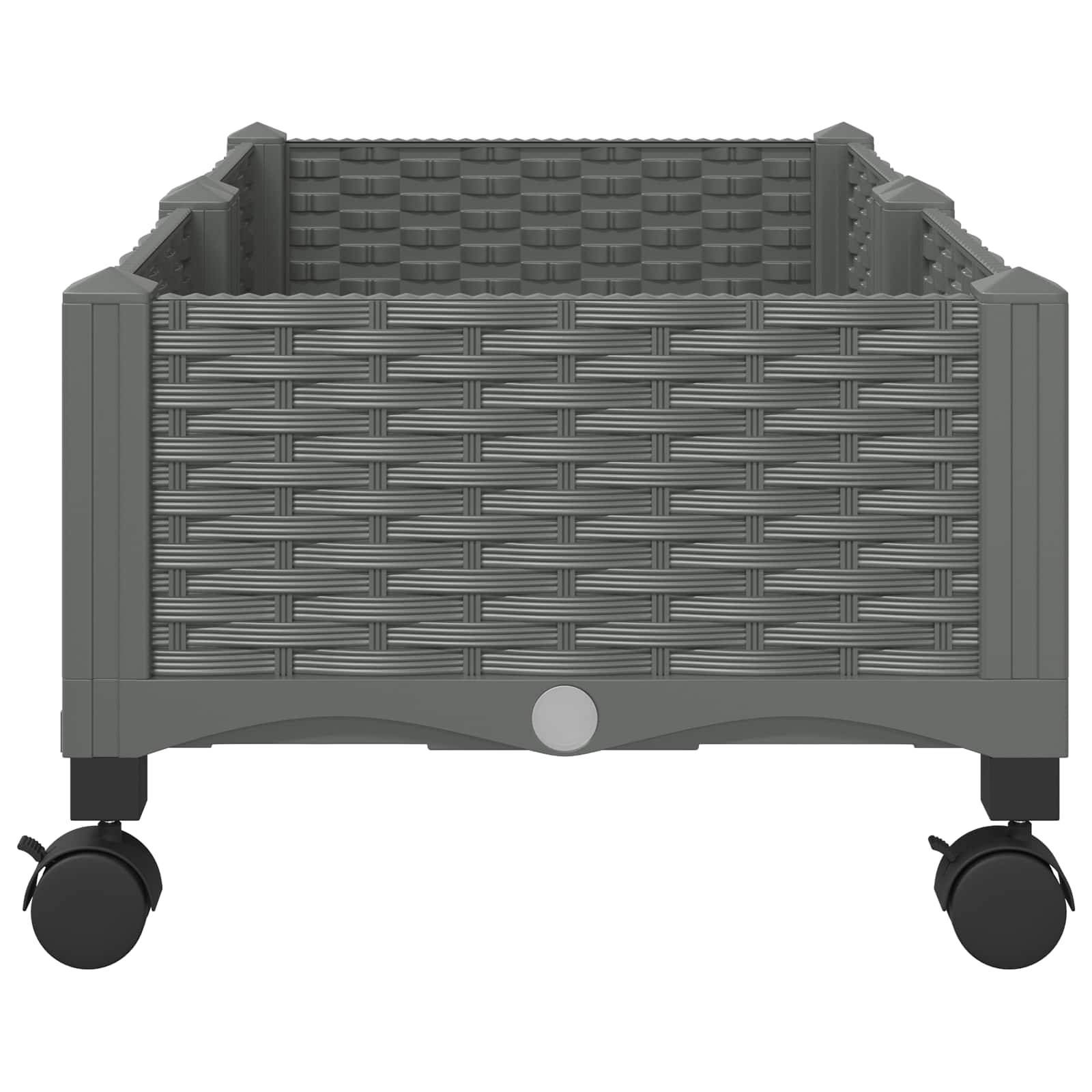 vidaXL Gartenpflanzer mit Rädern Hellgrau 80 x 40 x 33 cm PP