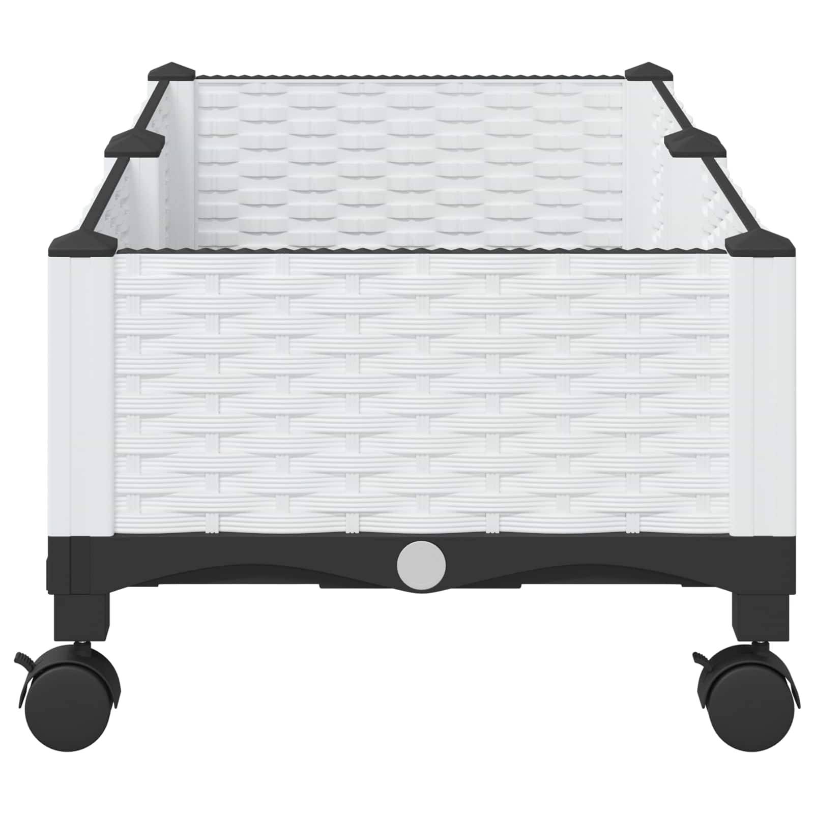 vidaXL Gartenpflanzer mit Rädern Weiß 80 x 40 x 33 cm PP