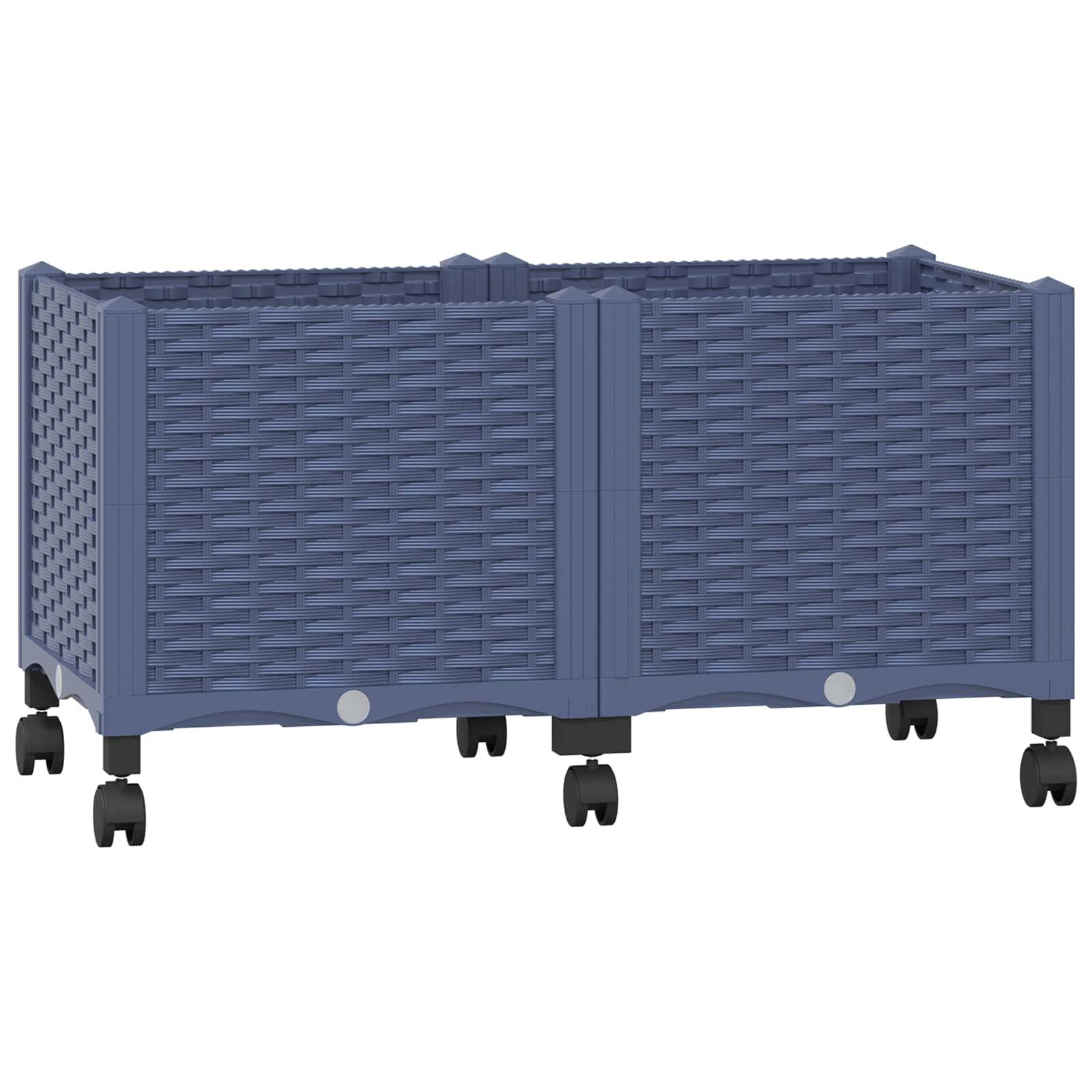 vidaXL Gartenpflanzer mit Rädern Blaugrau 80 x 40 x 48 cm PP