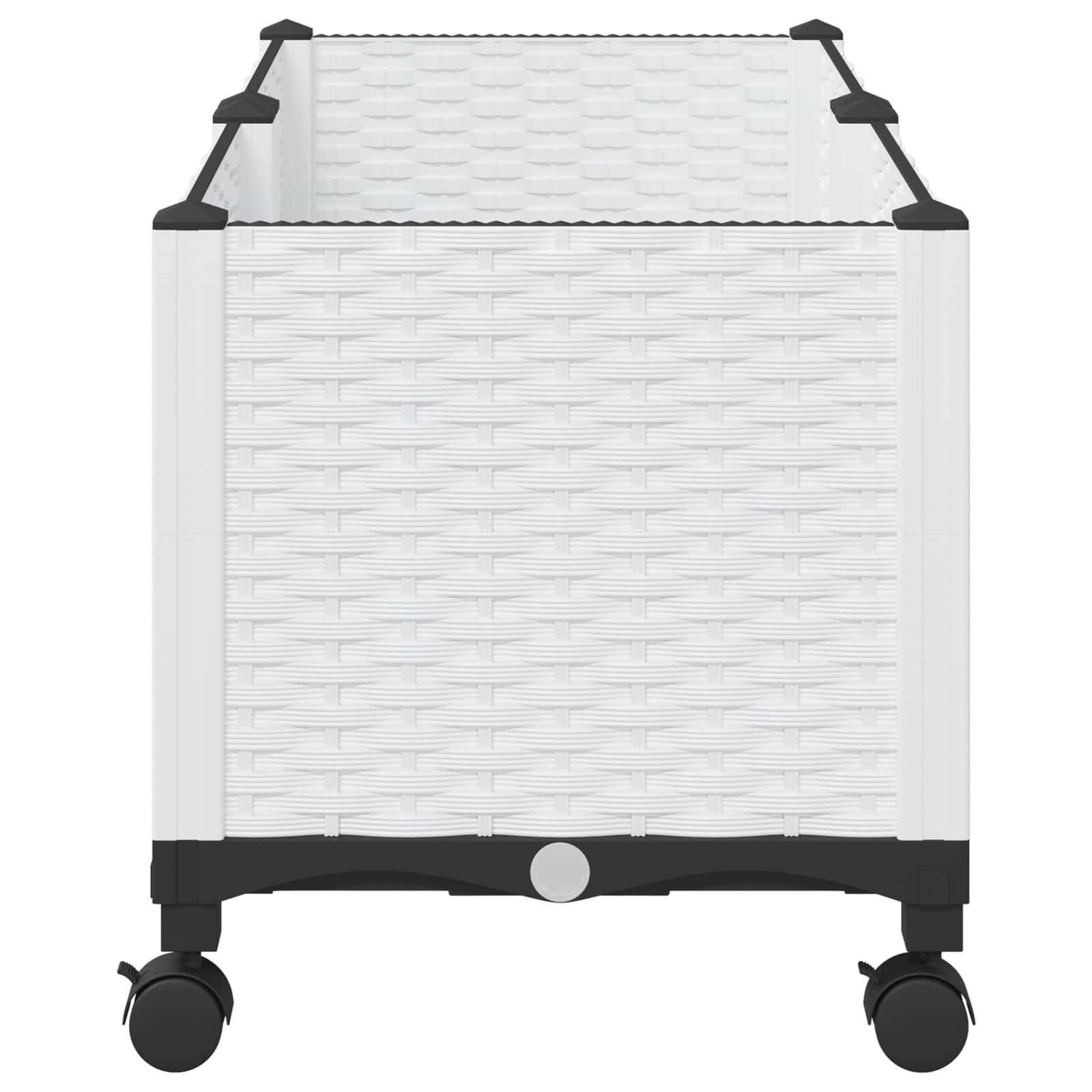 vidaXL Gartenpflanzer mit Rädern Weiß 80 x 40 x 48 cm PP