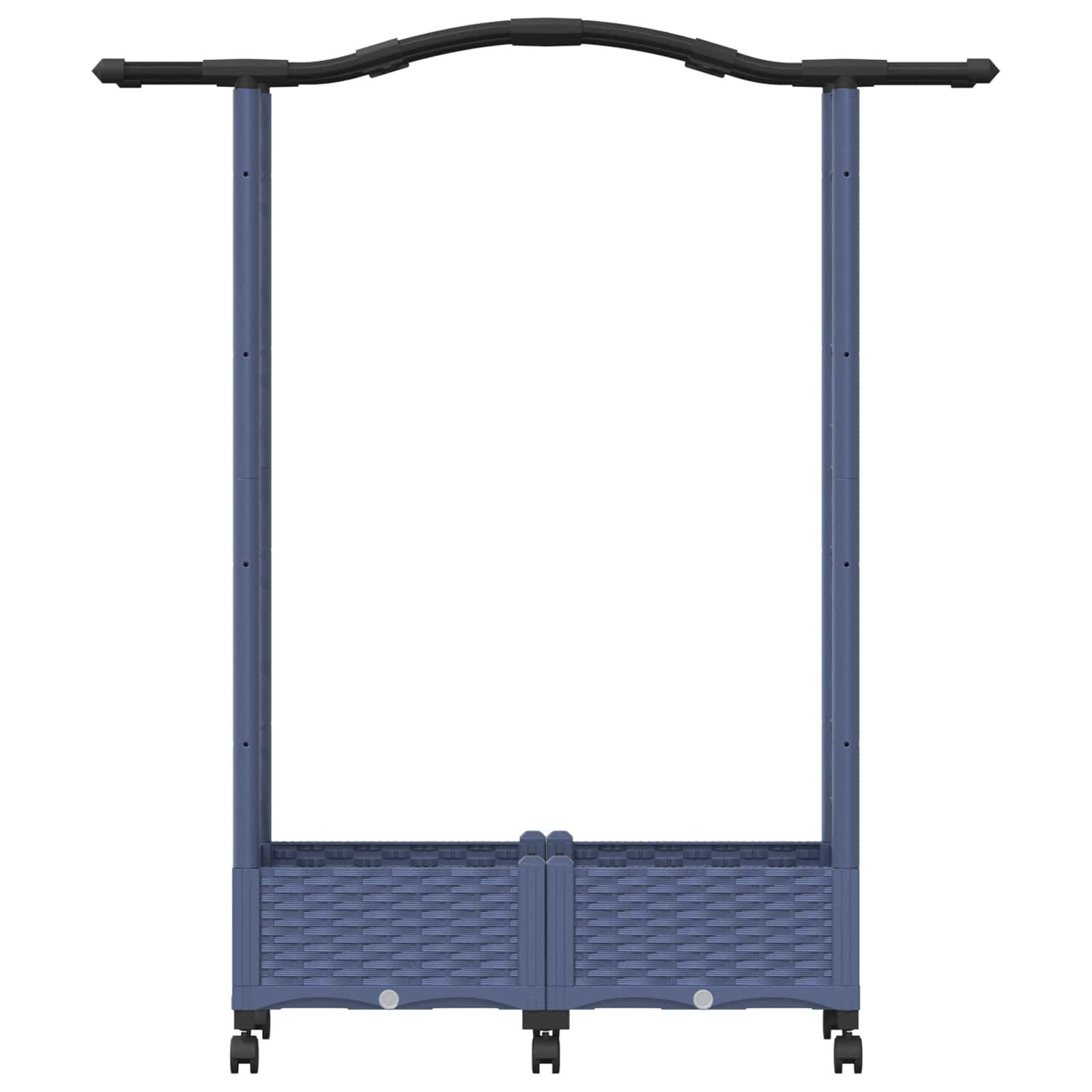 vidaXL Hochbeet mit Rankgitter und Dach Grau 124 x 40 x 129 cm PP