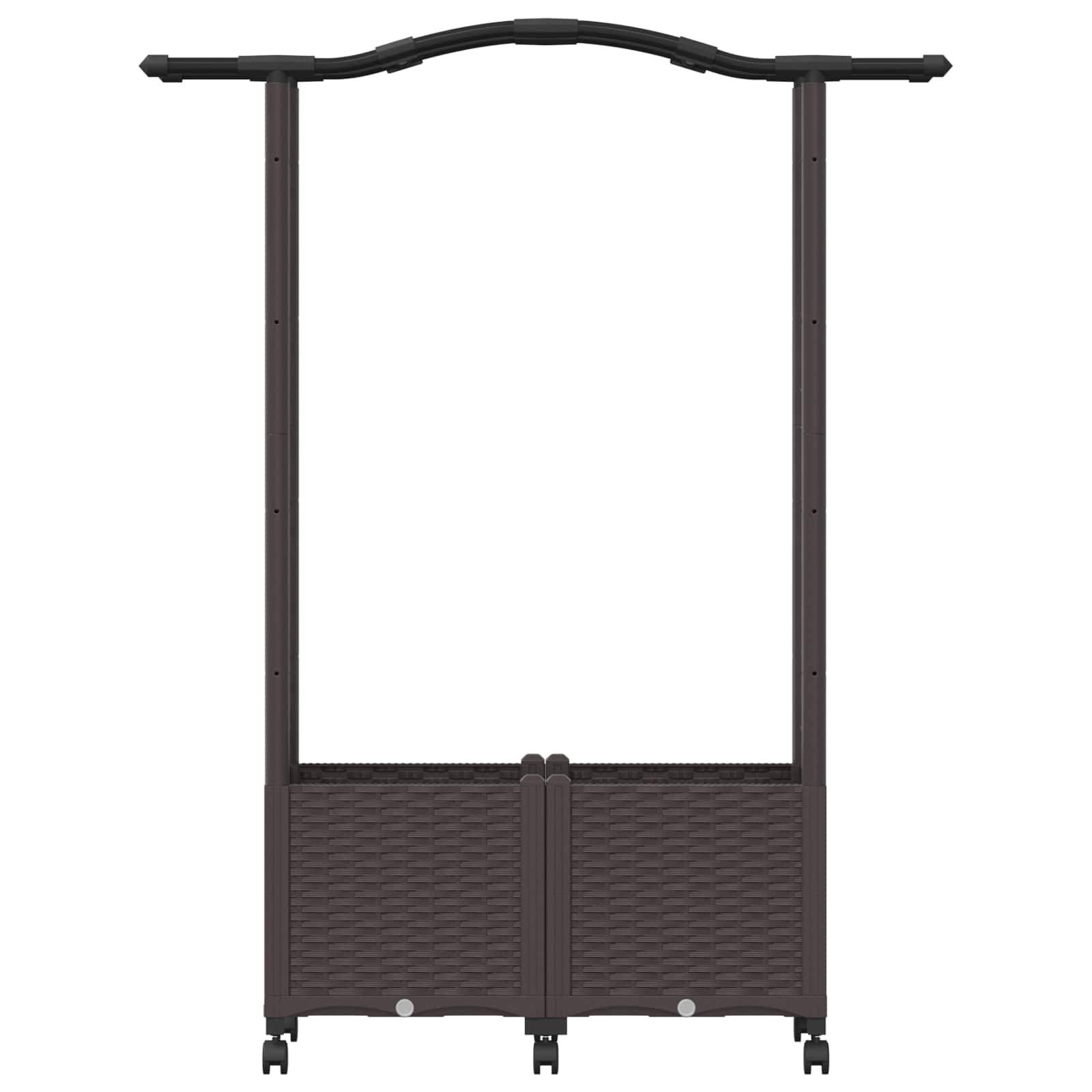 vidaXL Hochbeet mit Rankgitter und Dach Braun 125 x 40 x 144 cm PP