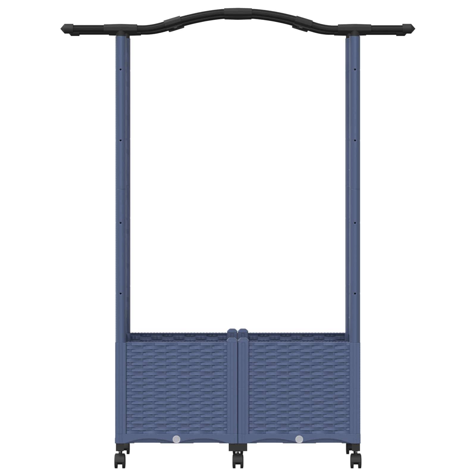 vidaXL Hochbeet mit Rankgitter und Dach Grau 125 x 40 x 144 cm PP