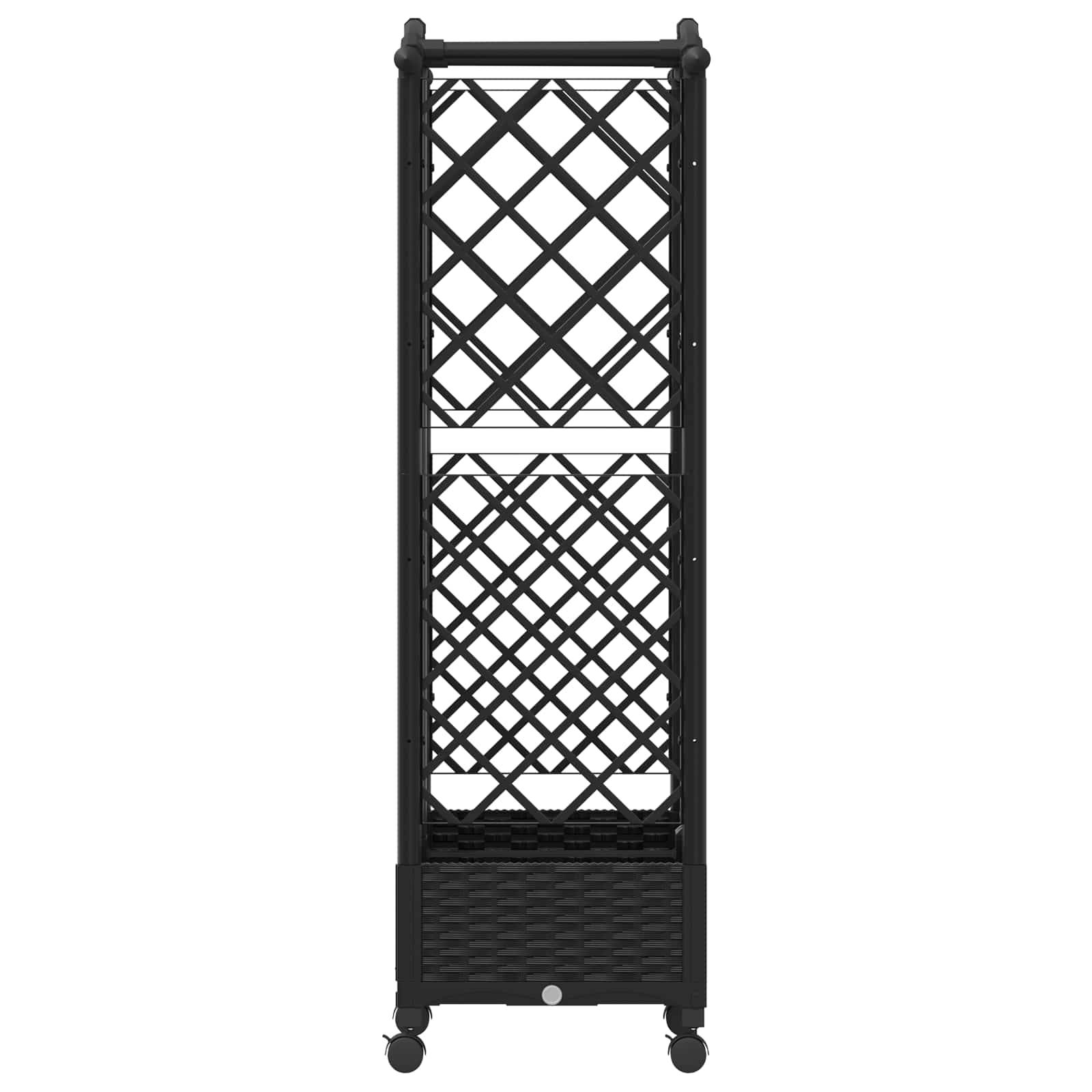 vidaXL Hochbeet mit Rankgitter und Dach Schwarz 124 x 40 x 129 cm PP