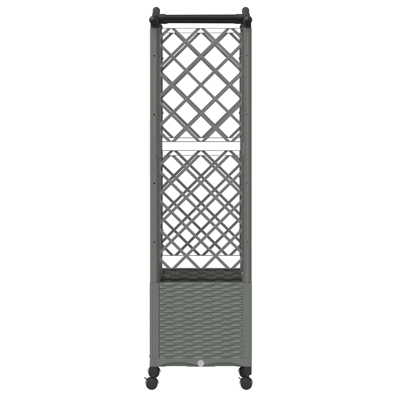vidaXL Hochbeet mit Rankgitter und Dach Hellgrau 122 x 40 x 144 cm PP