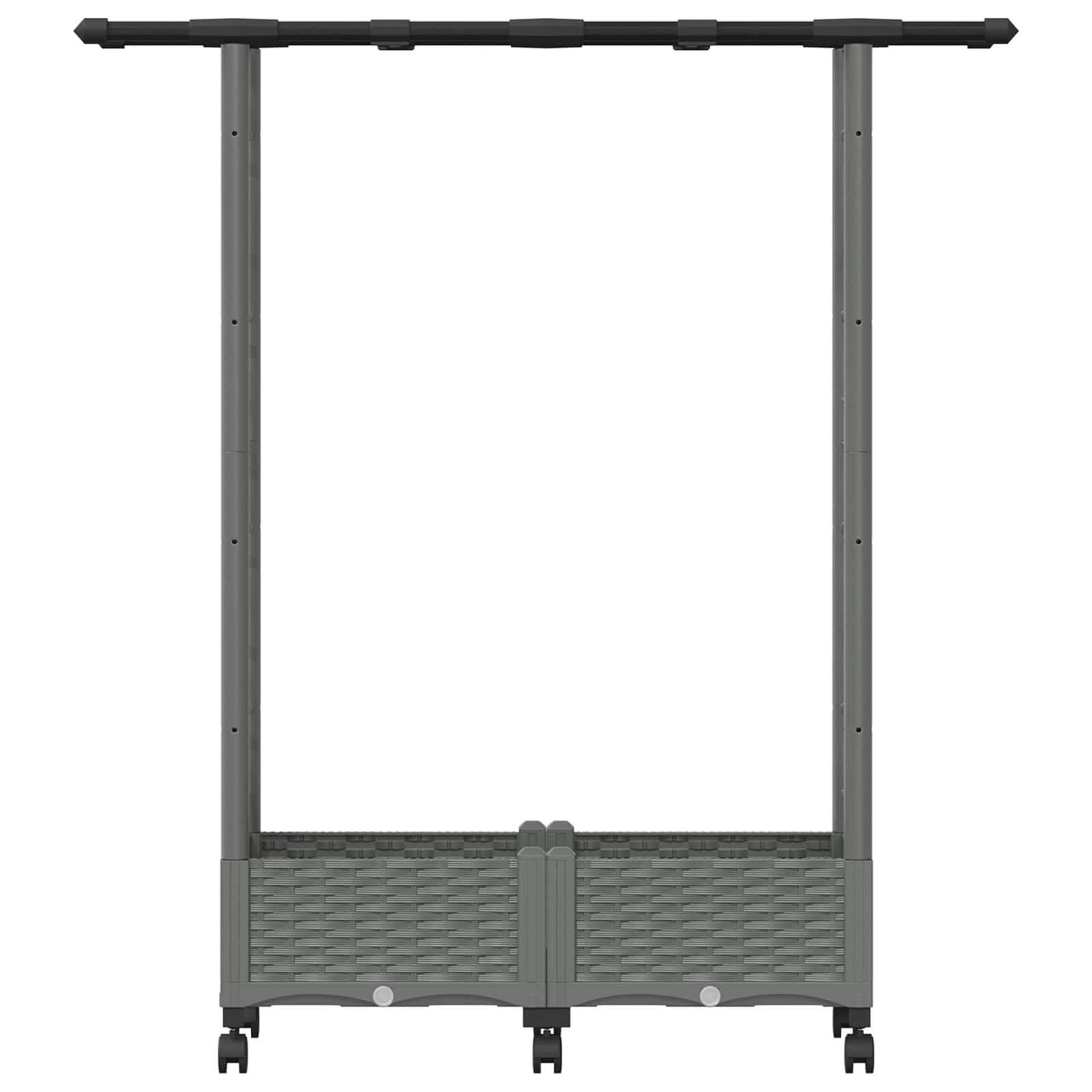 vidaXL Hochbeet mit Rankgitter und Dach Hellgrau 122,5 x 40 x 127 cm