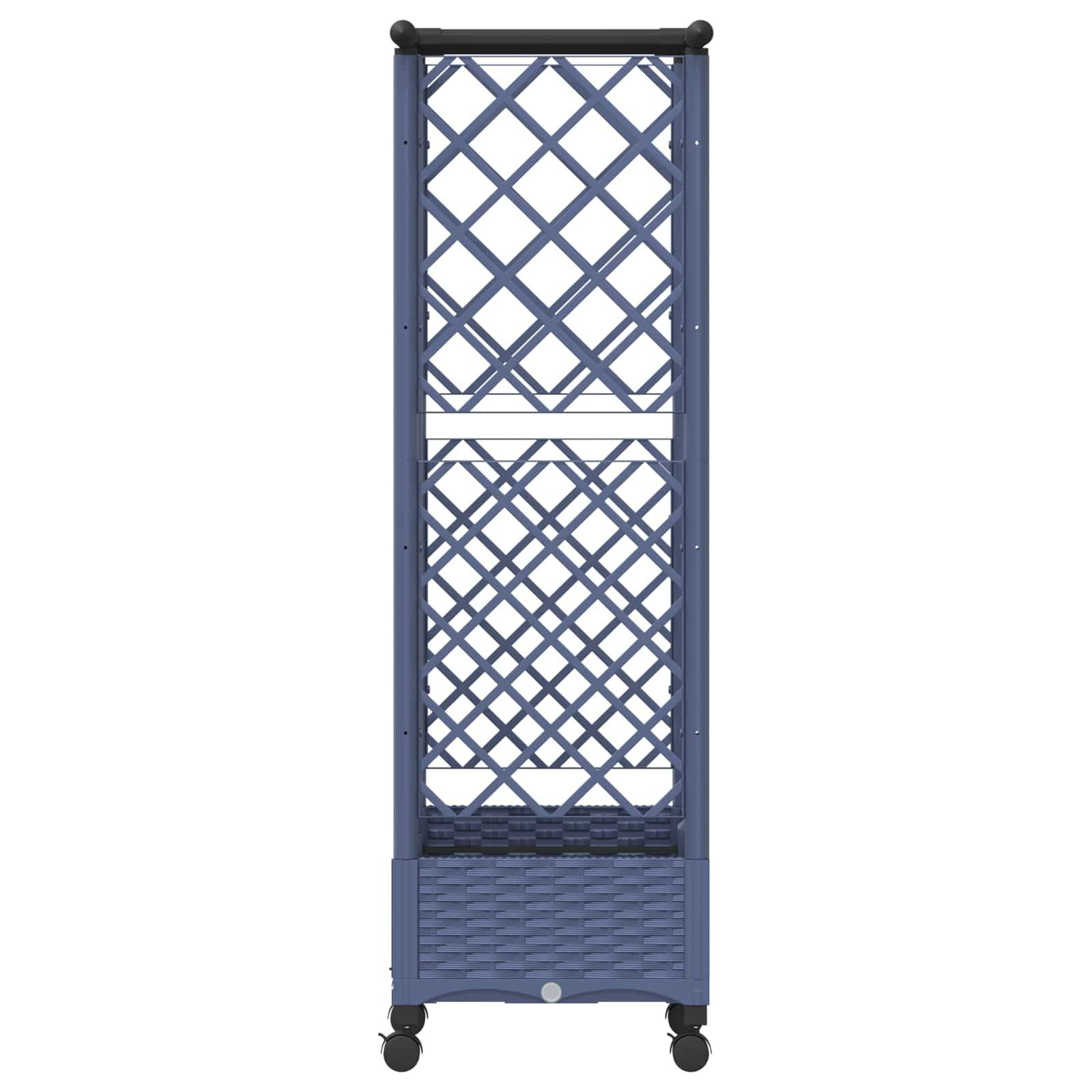 vidaXL Hochbeet mit Rankgitter und Dach Grau 124 x 40 x 127 cm PP