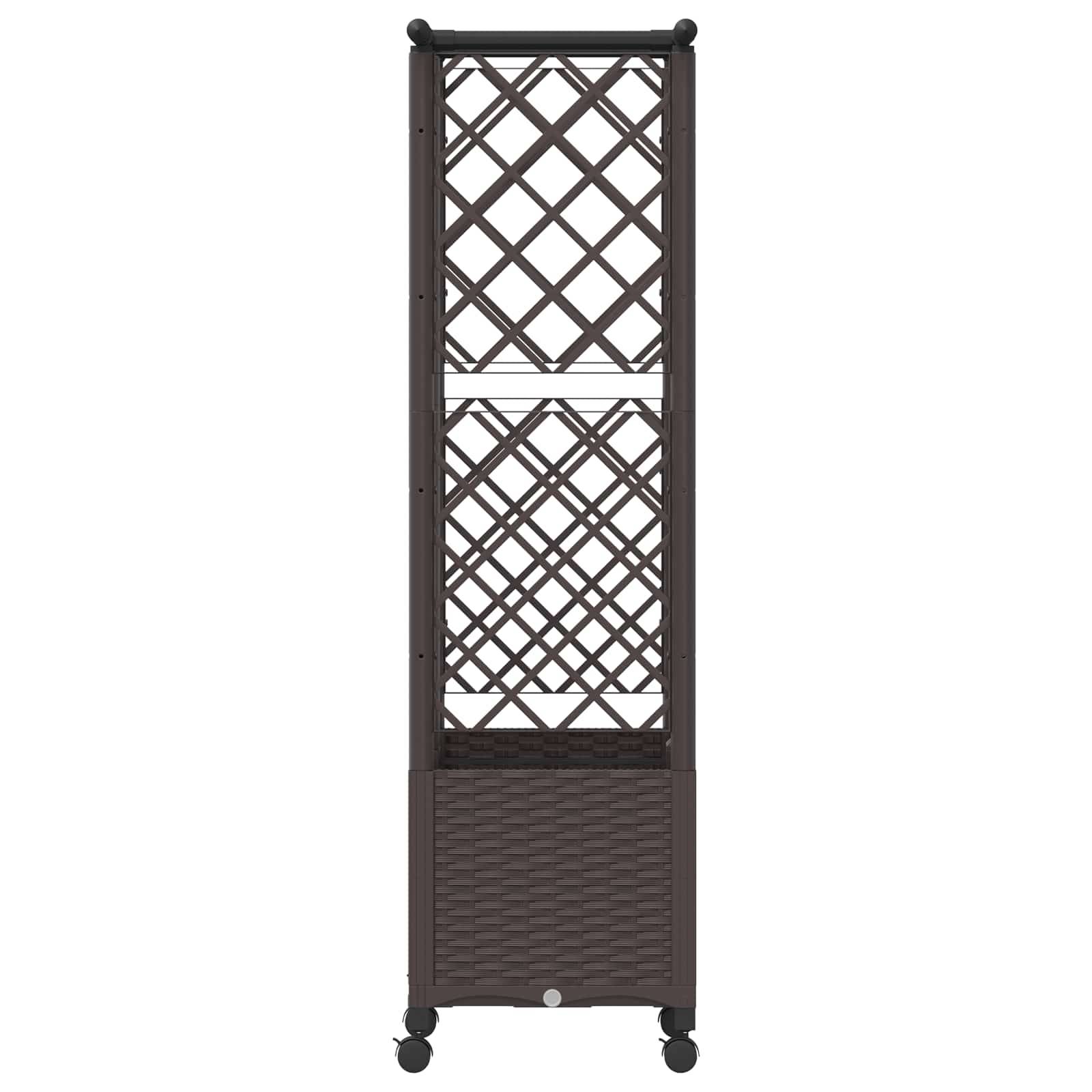 vidaXL Hochbeet mit Rankgitter und Dach Braun 124 x 40 x 142 cm PP