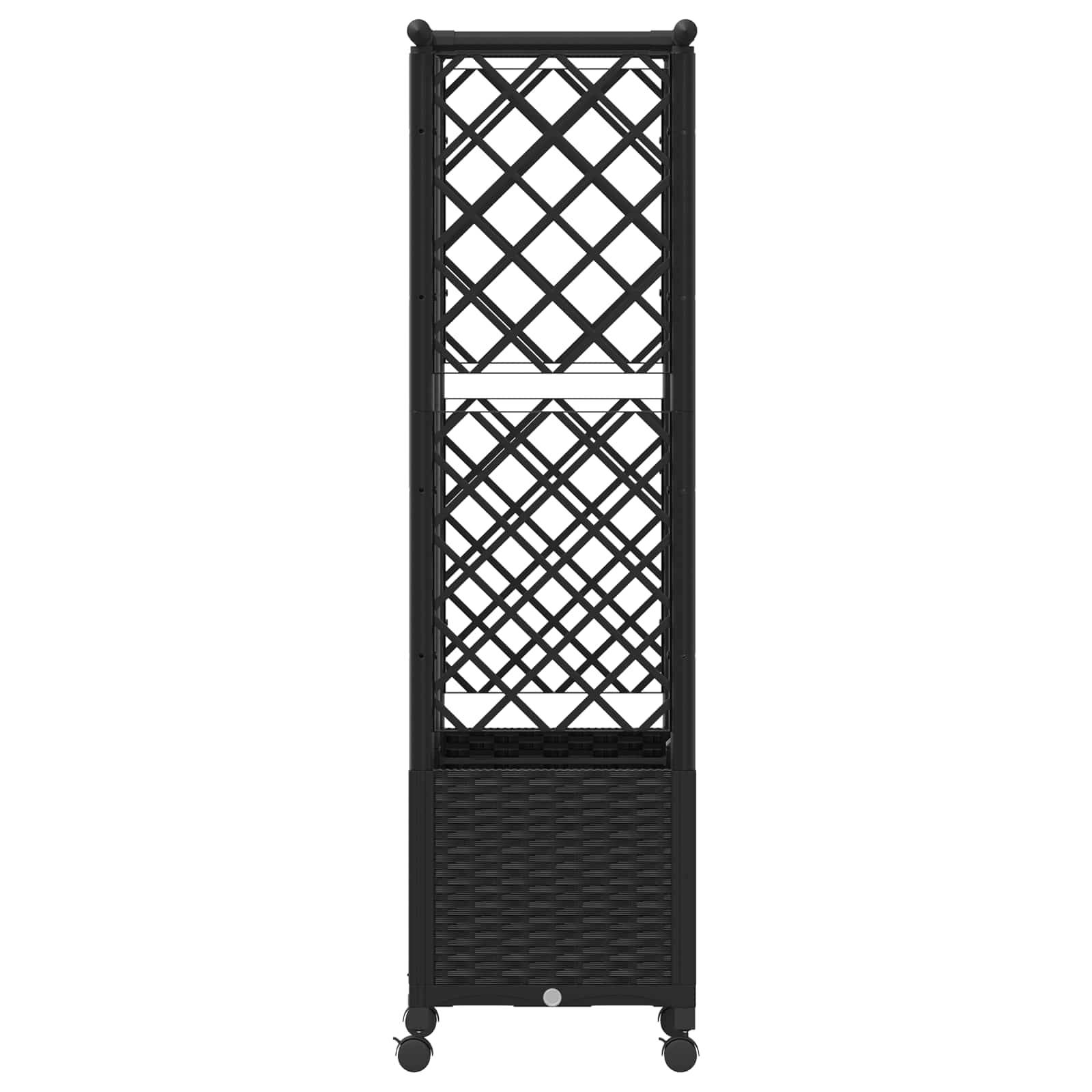 vidaXL Hochbeet mit Rankgitter und Dach Schwarz 124 x 40 x 142 cm PP