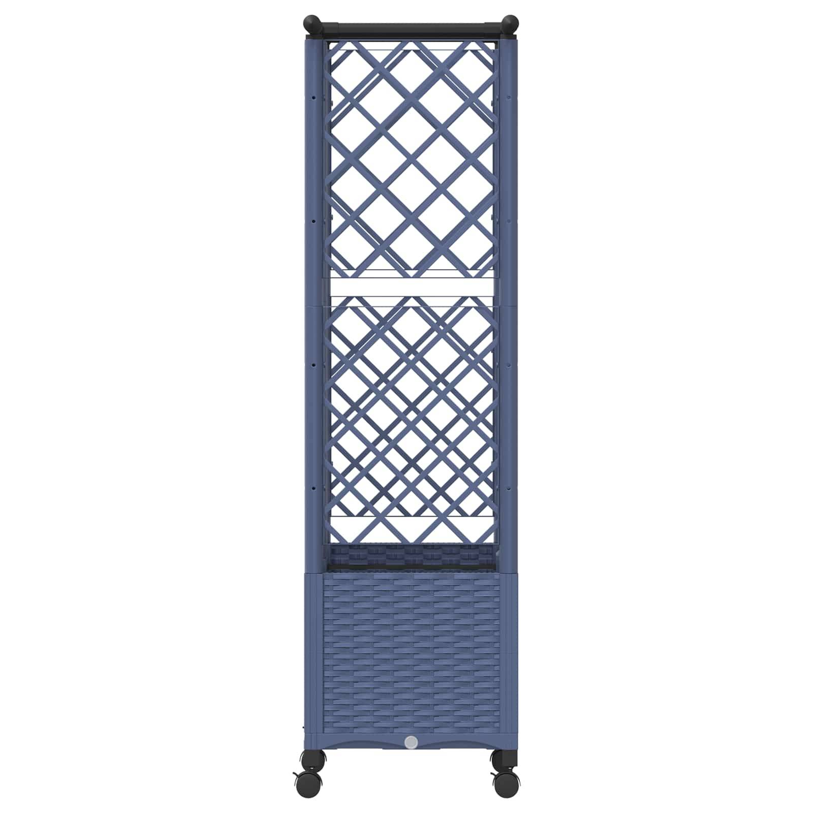 vidaXL Hochbeet mit Rankgitter und Dach Grau 124 x 40 x 142 cm PP