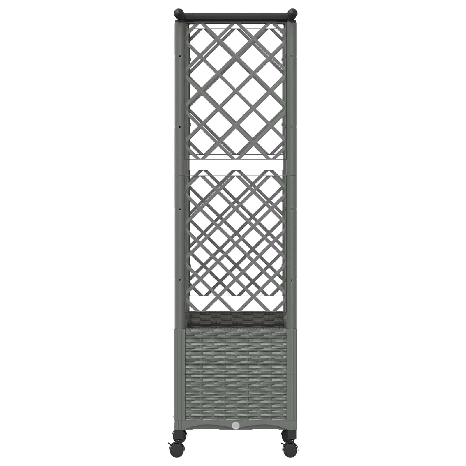 vidaXL Hochbeet mit Rankgitter und Dach Hellgrau 124 x 40 x 142 cm PP