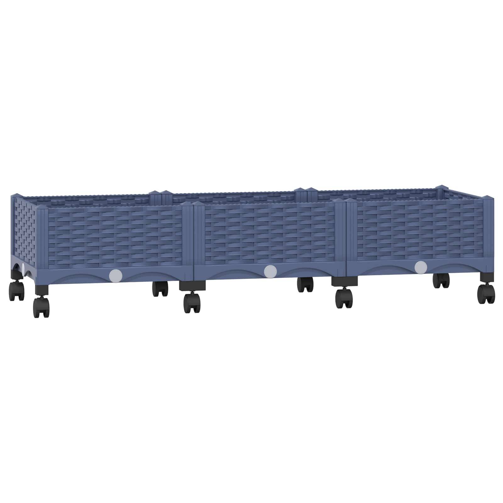 vidaXL Gartenpflanzer mit Rädern Blaugrau 120 x 40 x 33 cm PP