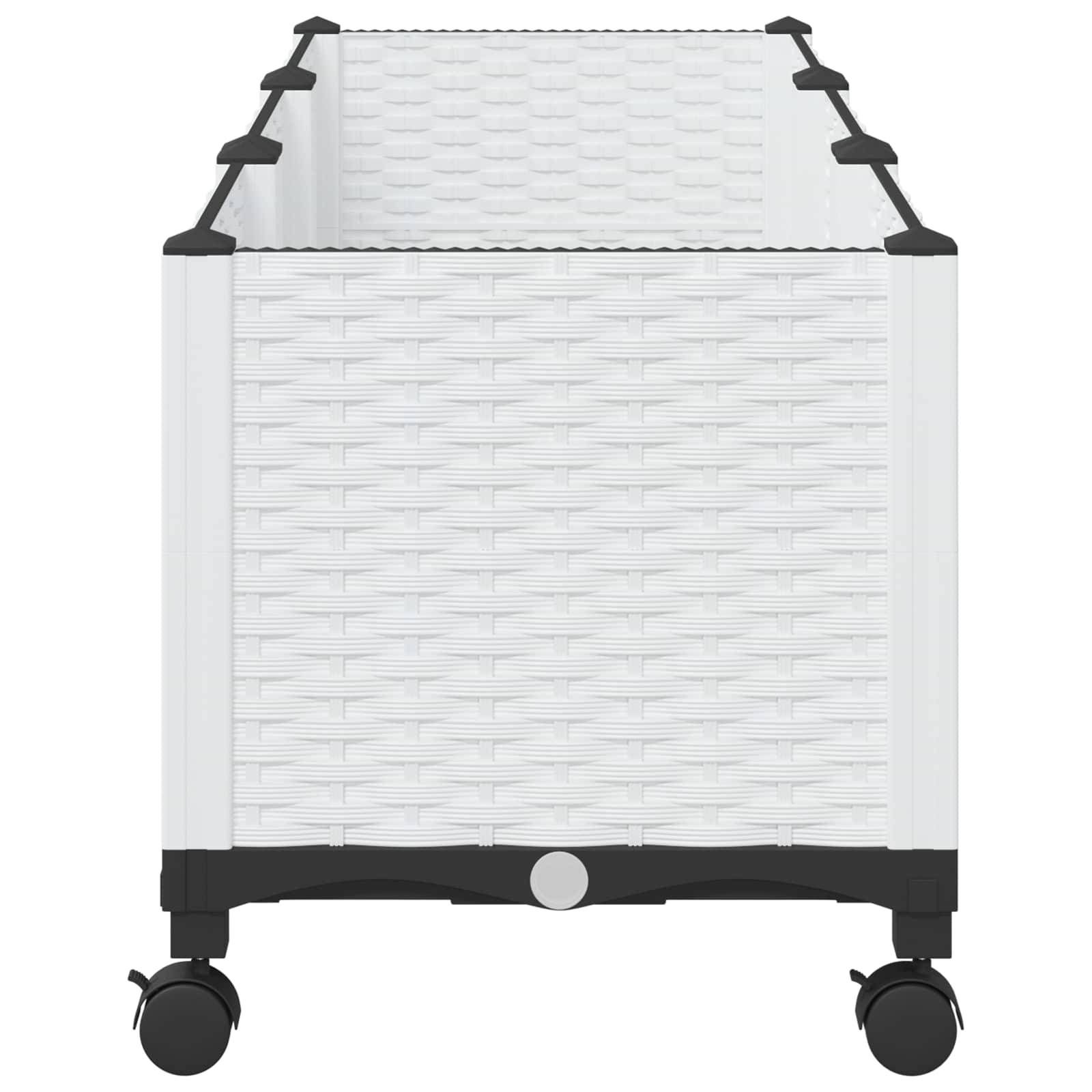 vidaXL Gartenpflanzer mit Rädern Weiß 120 x 40 x 48 cm PP