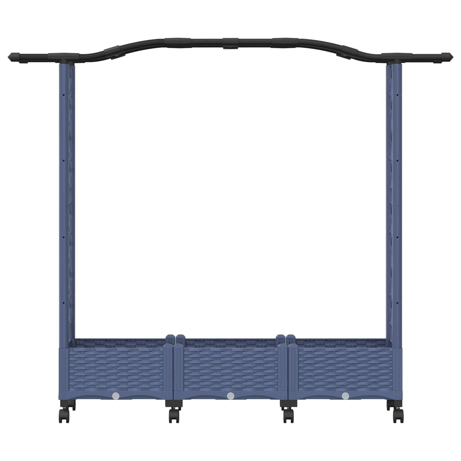 vidaXL Hochbeet mit Rankgitter und Dach Grau 169 x 40 x 129 cm PP