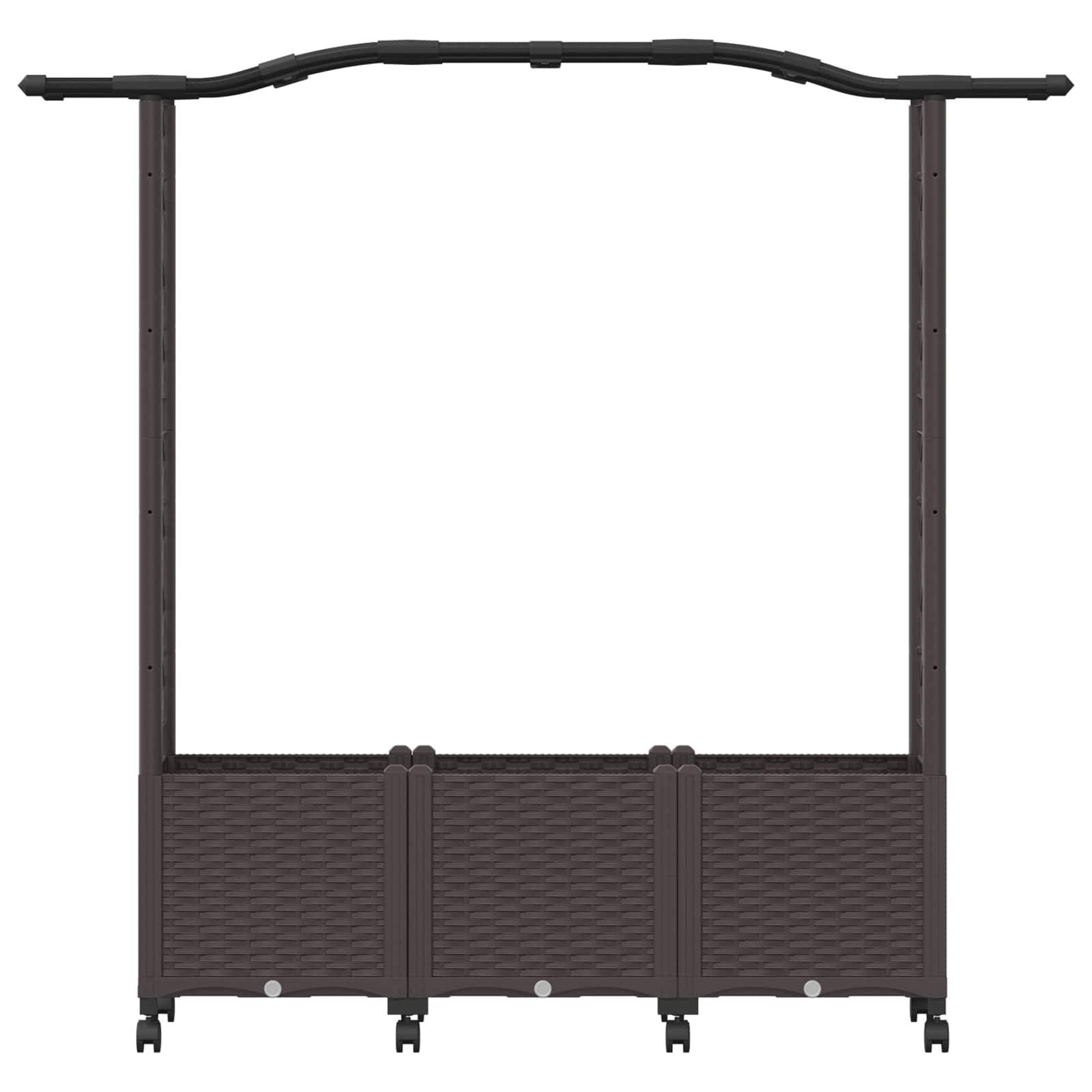 vidaXL Hochbeet mit Rankgitter und Dach Braun 164 x 40 x 144 cm PP