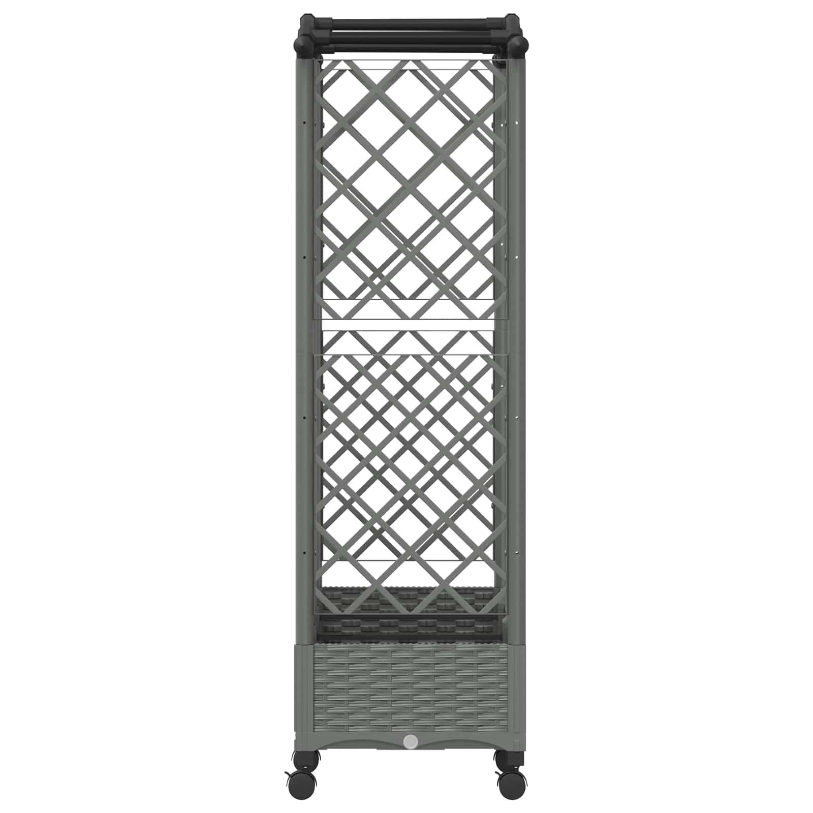 vidaXL Hochbeet mit Rankgitter und Dach Hellgrau 163 x 40 x 129 cm PP
