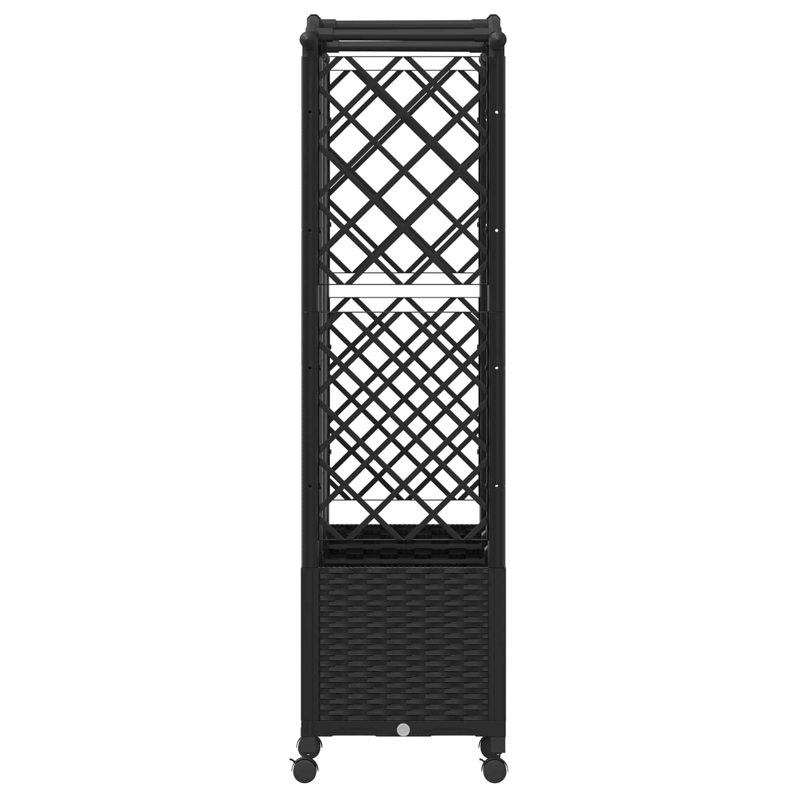 vidaXL Hochbeet mit Rankgitter und Dach Schwarz 163 x 40 x 144 cm PP