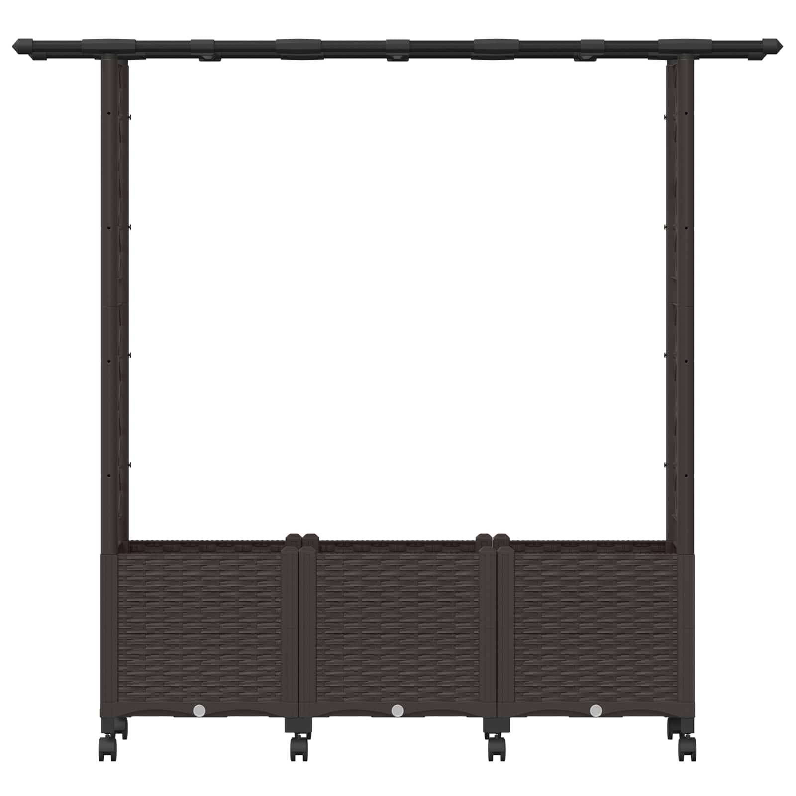 vidaXL Hochbeet mit Rankgitter und Dach Braun 162,5 x 40 x 142 cm PP