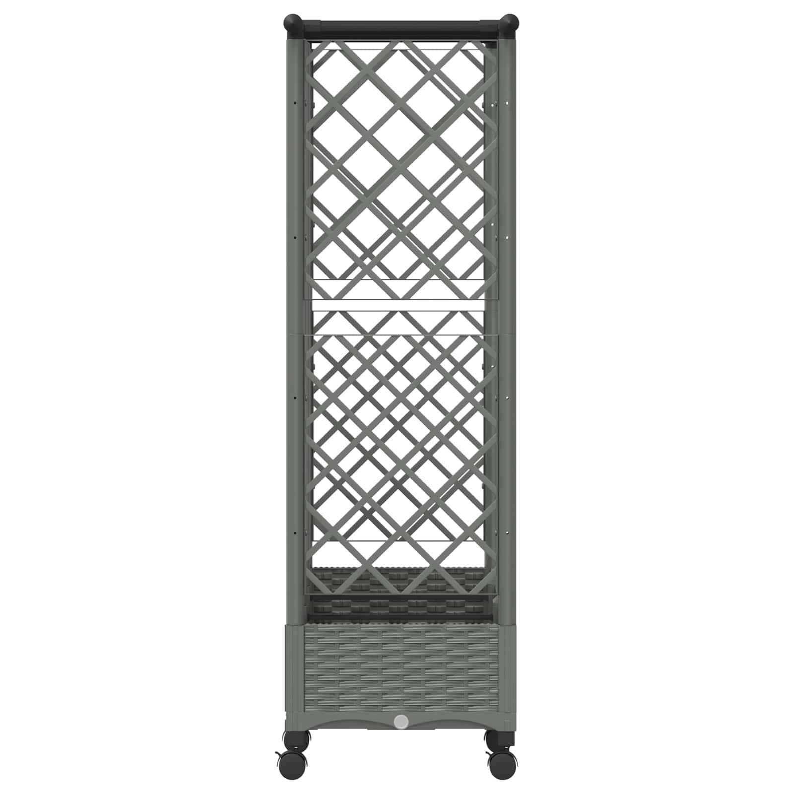 vidaXL Hochbeet mit Rankgitter und Dach Hellgrau 164 x 40 x 127 cm PP
