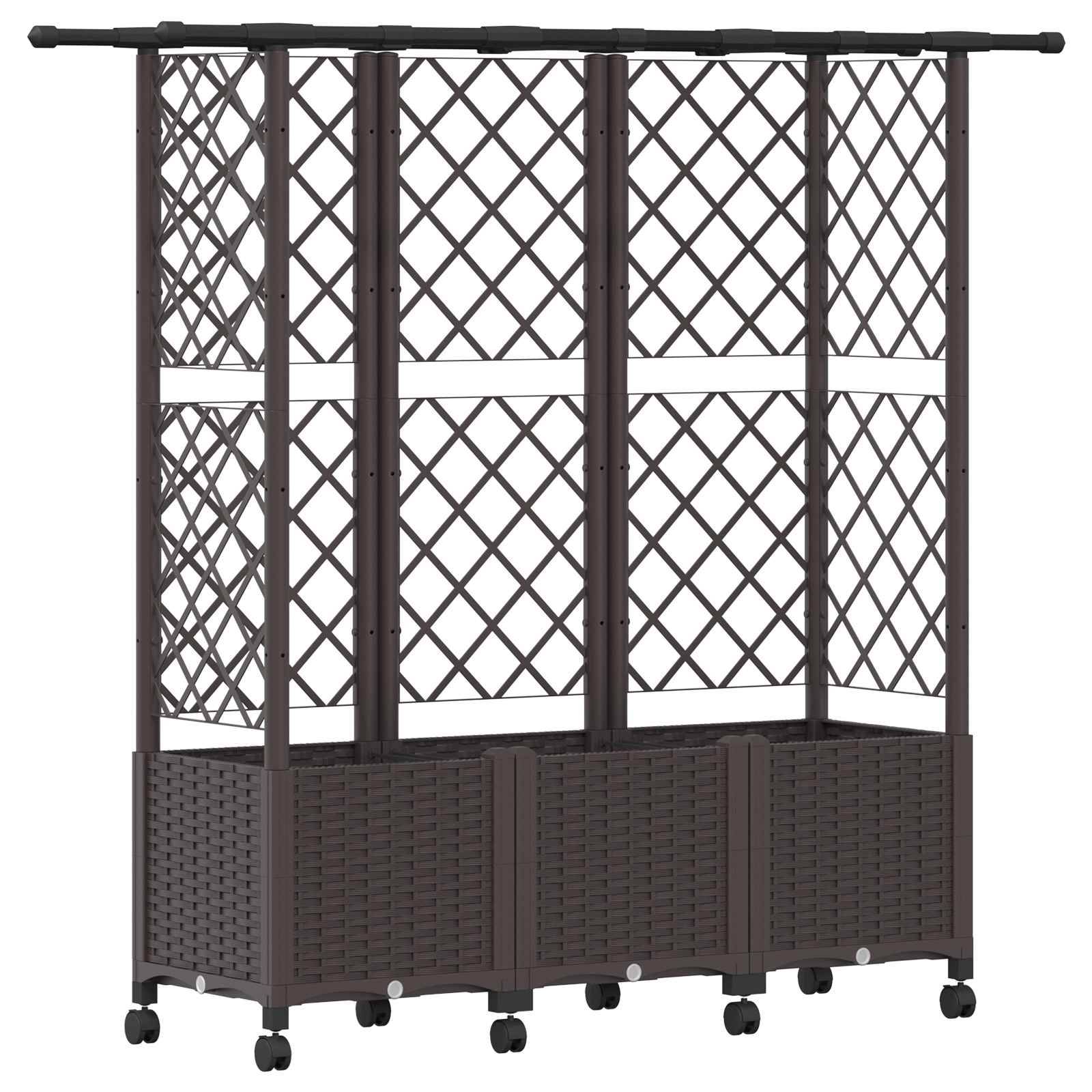 vidaXL Hochbeet mit Rankgitter und Dach Braun 163,5 x 40 x 142 cm PP