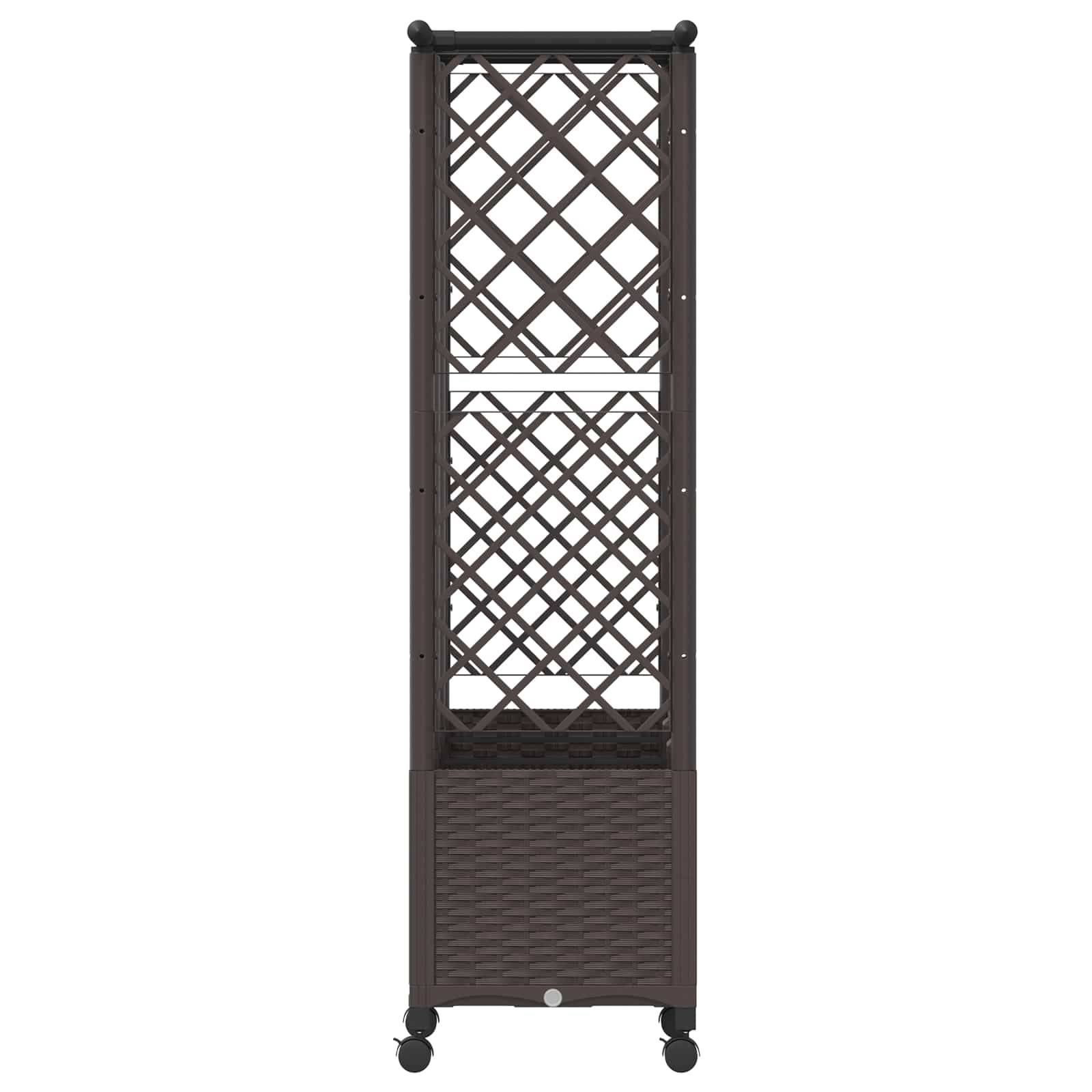 vidaXL Hochbeet mit Rankgitter und Dach Braun 163,5 x 40 x 142 cm PP