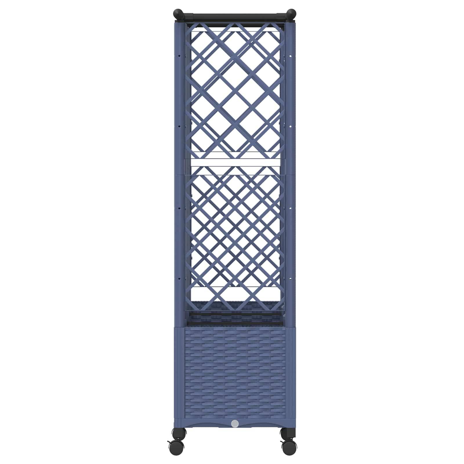 vidaXL Hochbeet mit Rankgitter und Dach Grau 163,5 x 40 x 142 cm PP